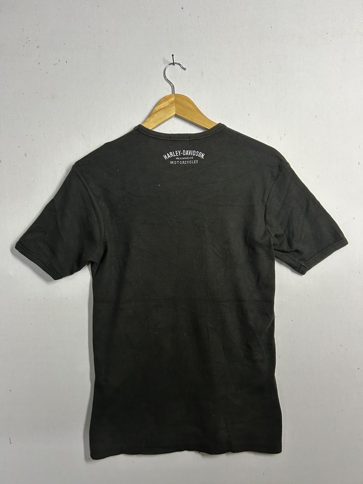 Harley Davidson × Vintage Vintage Harley Davidson Strechable black blank tee Size US L / EU 52-54 / 3 - 2 Thumbnail