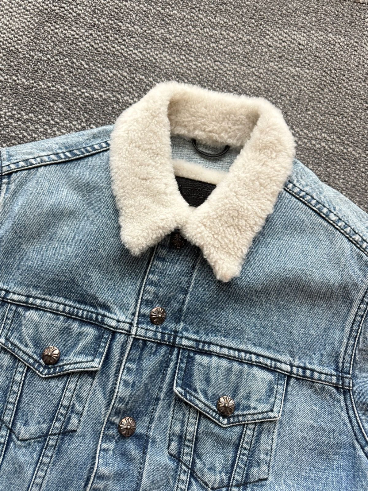 Chrome Hearts Chrome Hearts Blue Removeable Shearling Denim Jacket Size US S / EU 44-46 / 1 - 11 Thumbnail