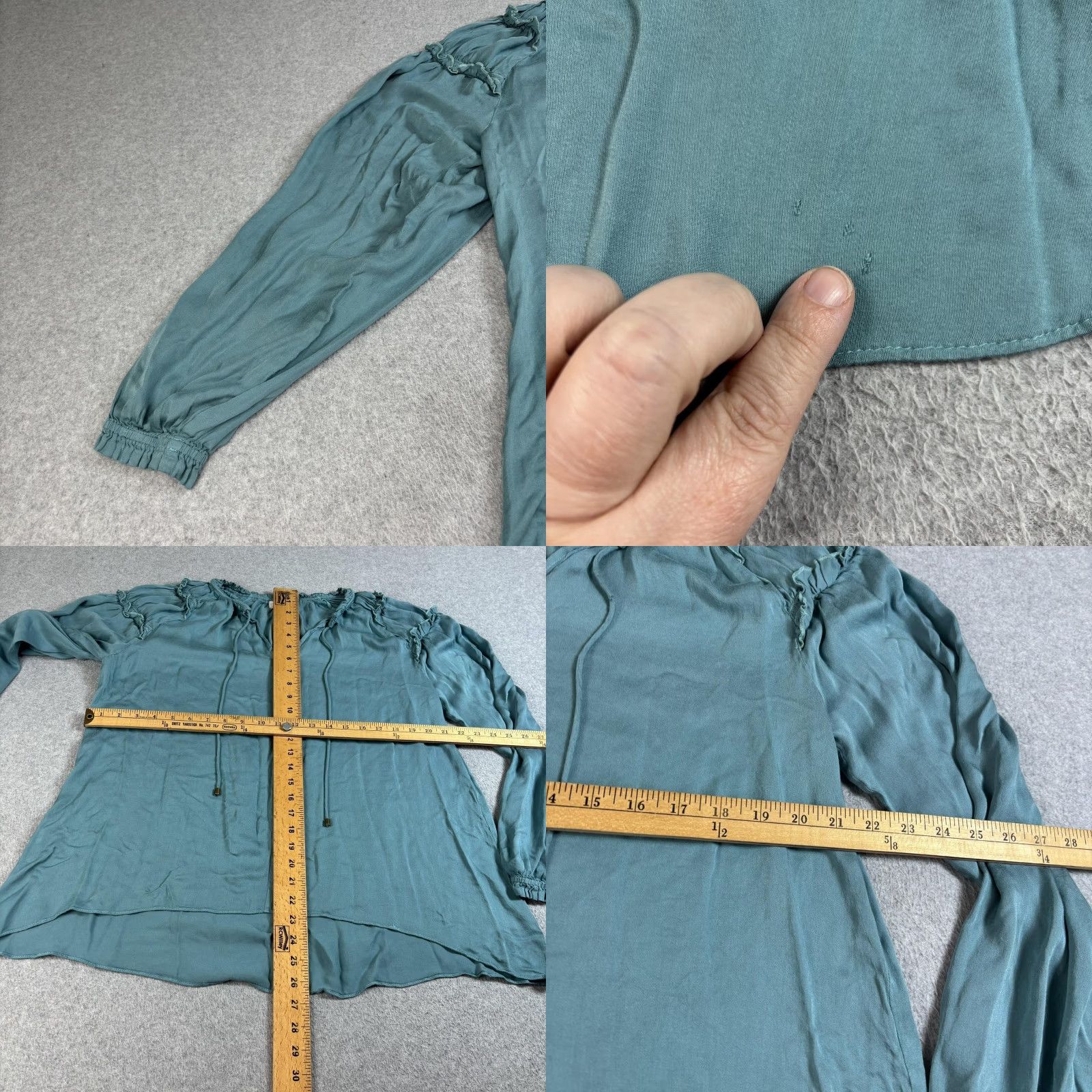Vintage Sundance Shirt Women XL Green Ruffle Tunic Long Sleeve Boho Casual Blouse Size XL / US 12-14 / IT 48-50 - 8 Thumbnail