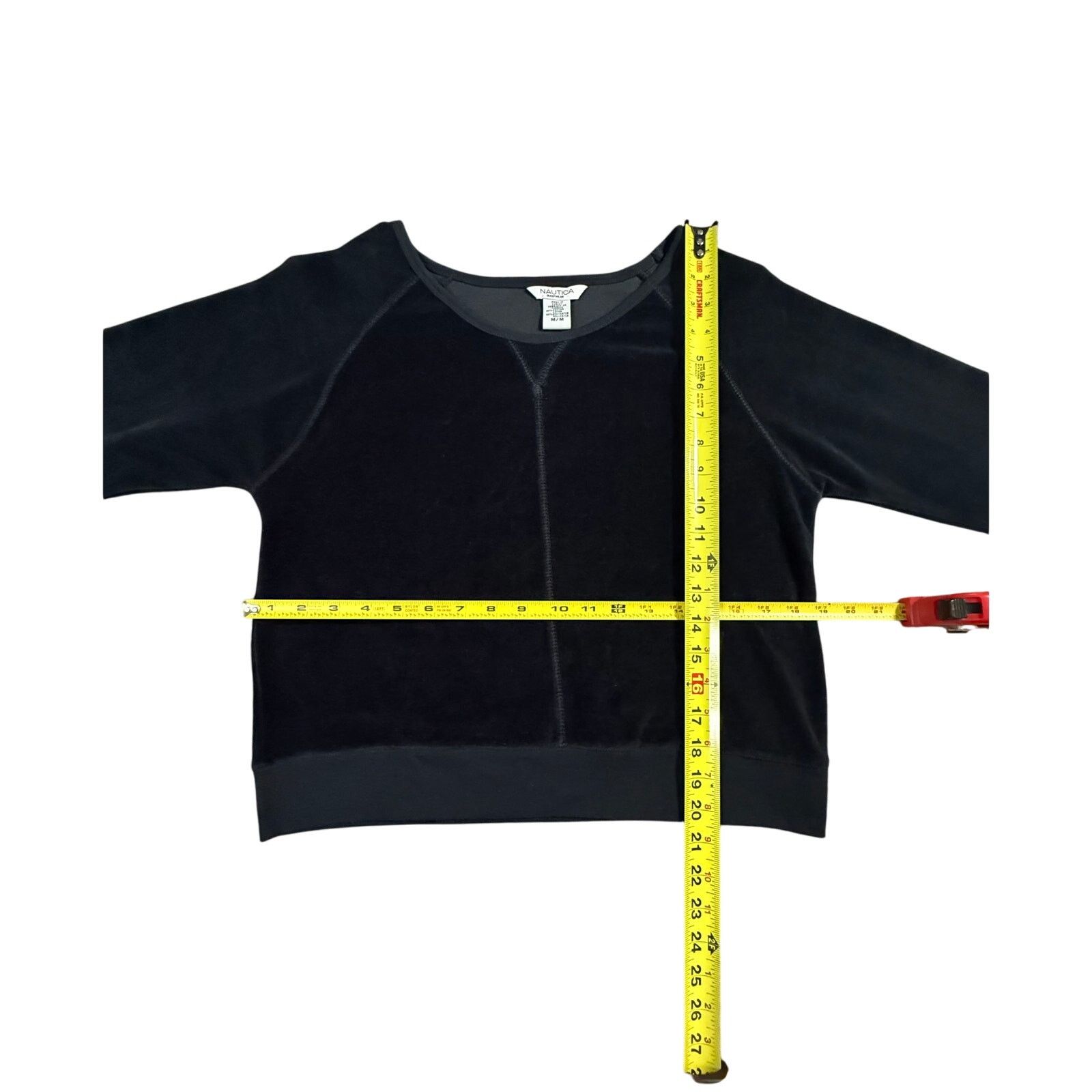 Nautica Vintage Y2K Nautica Sleepwear Black Velour Long Sleeve Top Size M / US 6-8 / IT 42-44 - 3 Thumbnail