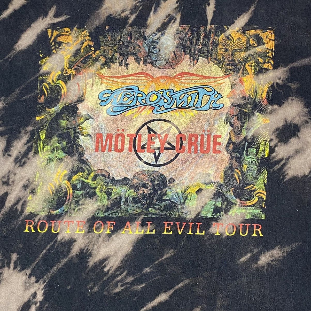 Band Tees Vintage Y2K band Aerosmith motley crue acid wash Size US XL / EU 56 / 4 - 3 Thumbnail