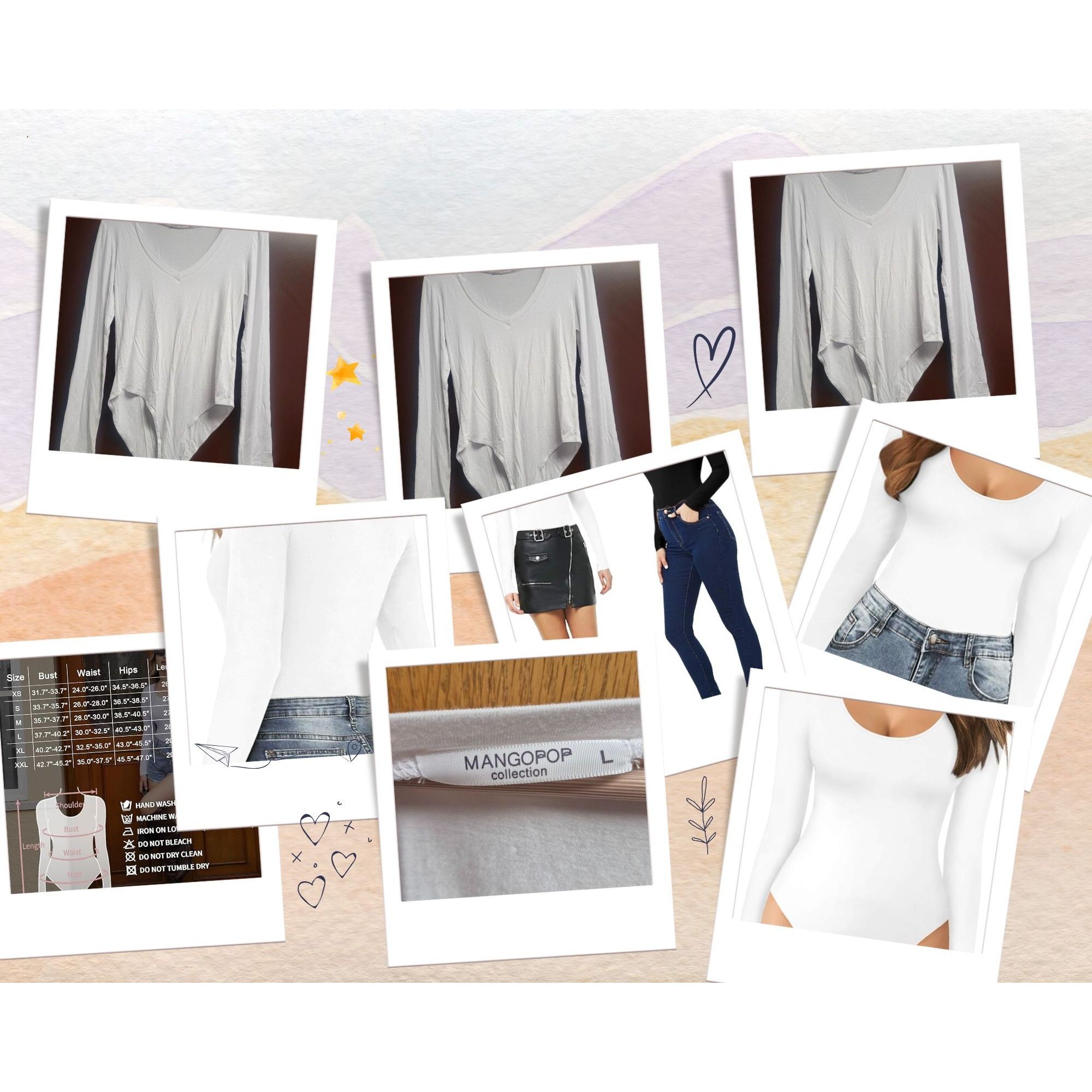 Other White Long-Sleeve Scoop Neck Bodysuit For Women Stretchy Fab Size M / US 6-8 / IT 42-44 - 1 Thumbnail