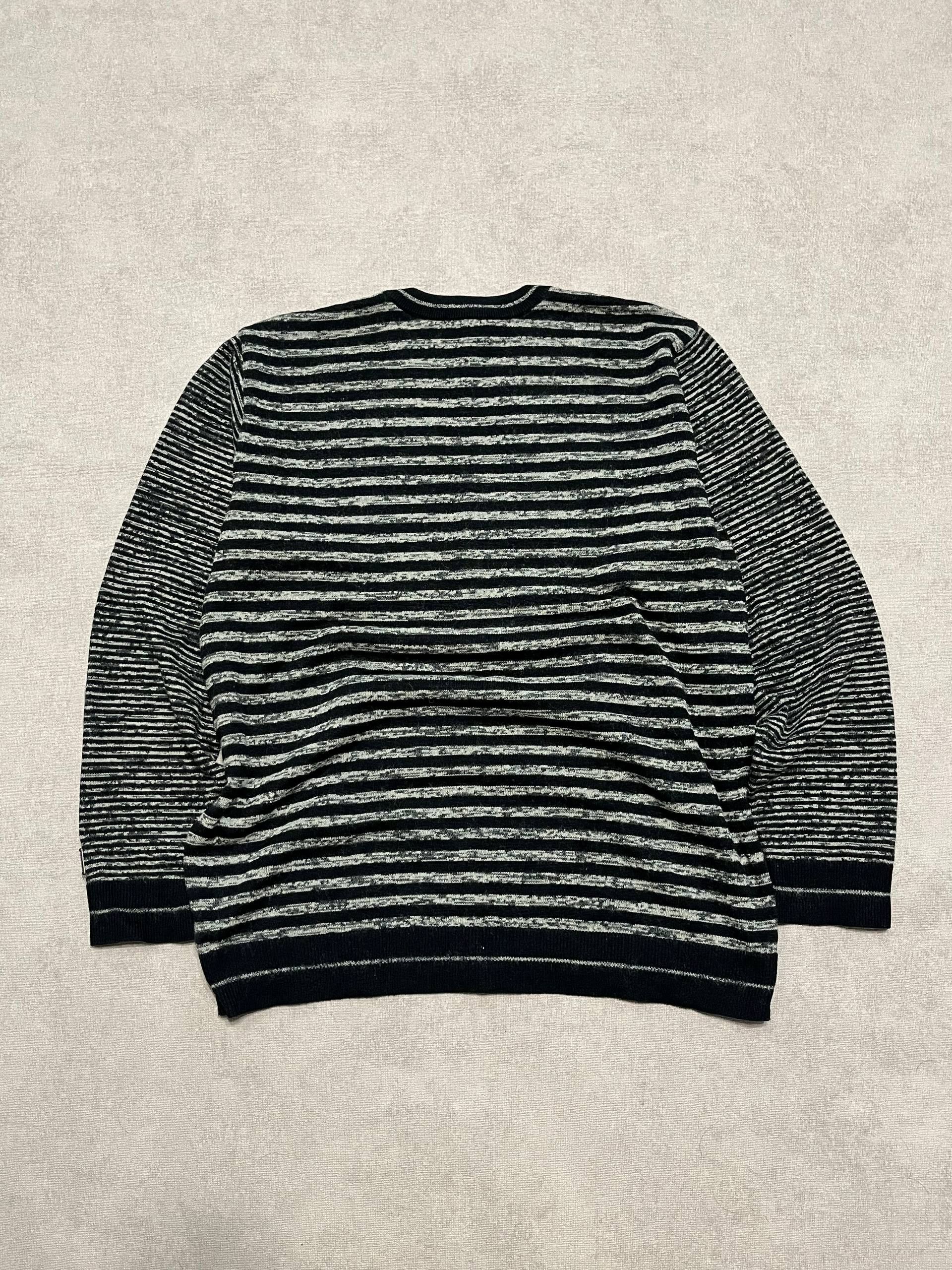 Carlo Colucci Carlo Colucci Mens Sweater Pullover Striped Black Vintage Size US XL / EU 56 / 4 - 2 Thumbnail