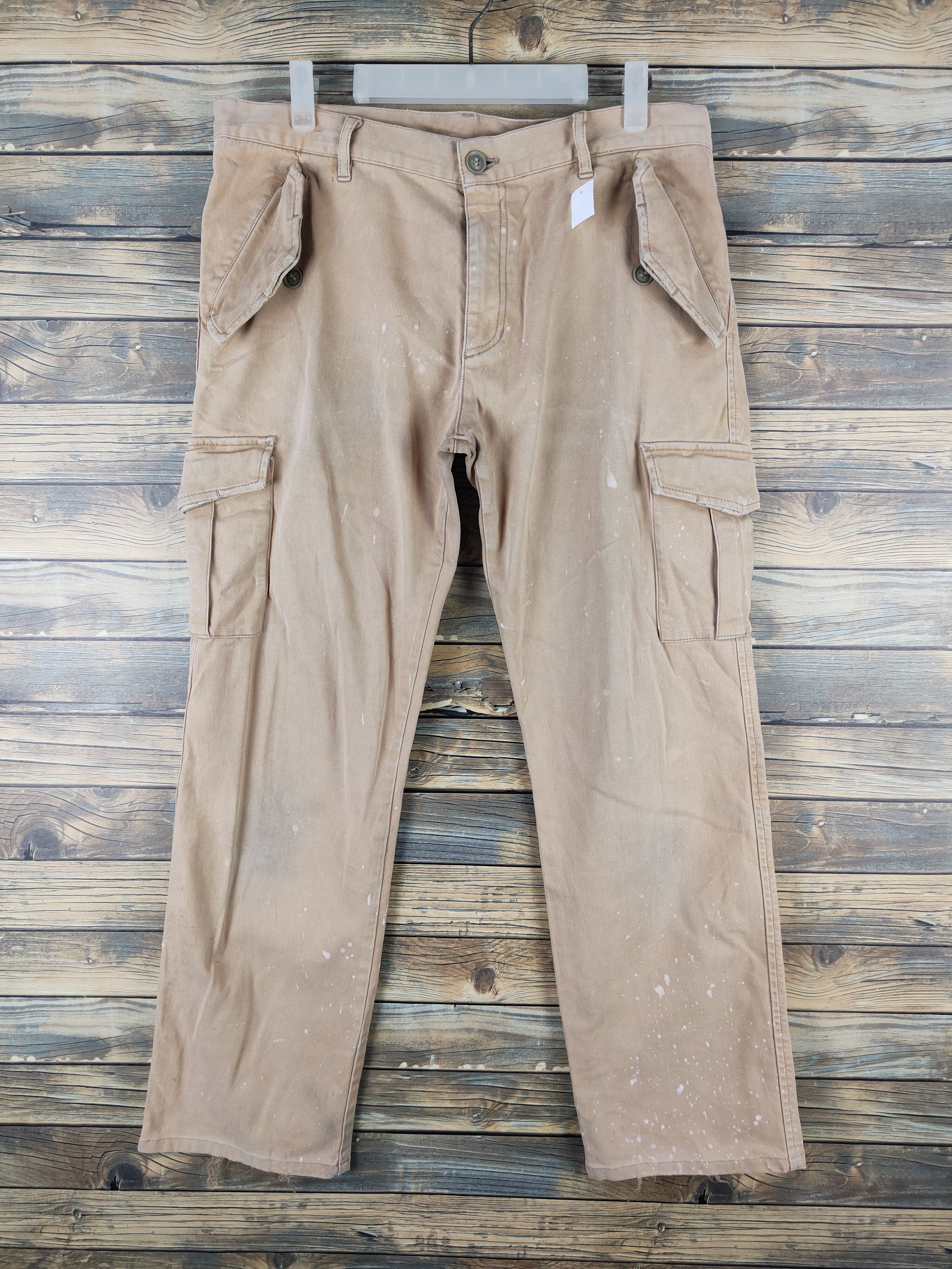 Japanese Brand DL Boycott Beige Multipocket Cargo Pants #2367 Size US 32 / EU 48 - 1 Thumbnail