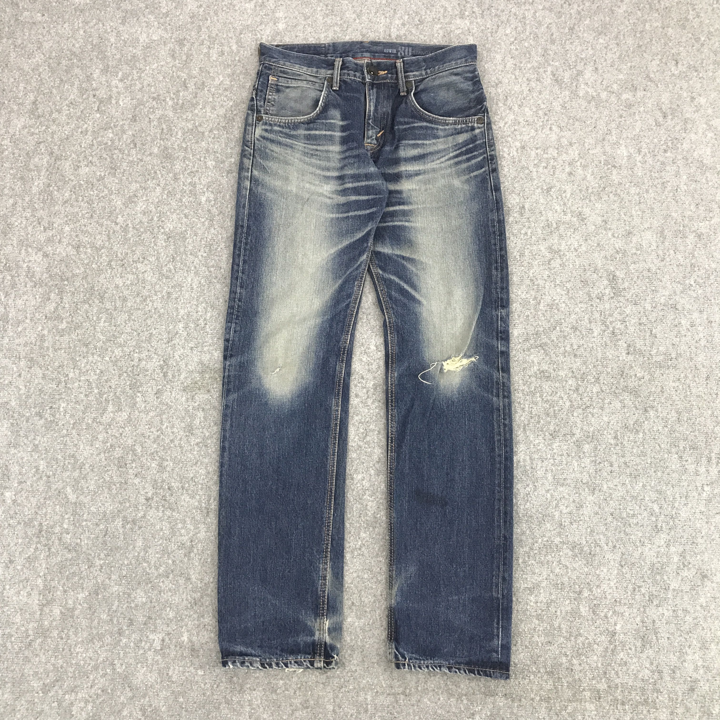 Edwin JAPAN EDWIN DISTRESSED FADED DENIM PANTS Size US 30 / EU 46 - 1 Thumbnail