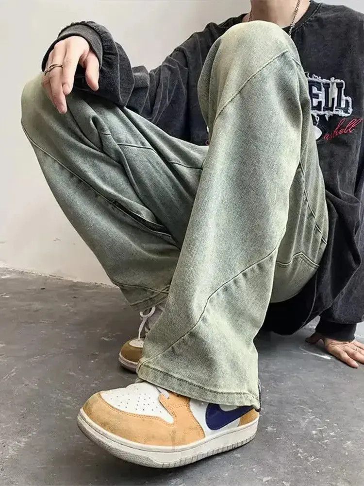 Japanese Brand Retro zipper micro flared straight leg jeans Size US 32 / EU 48 - 3 Thumbnail