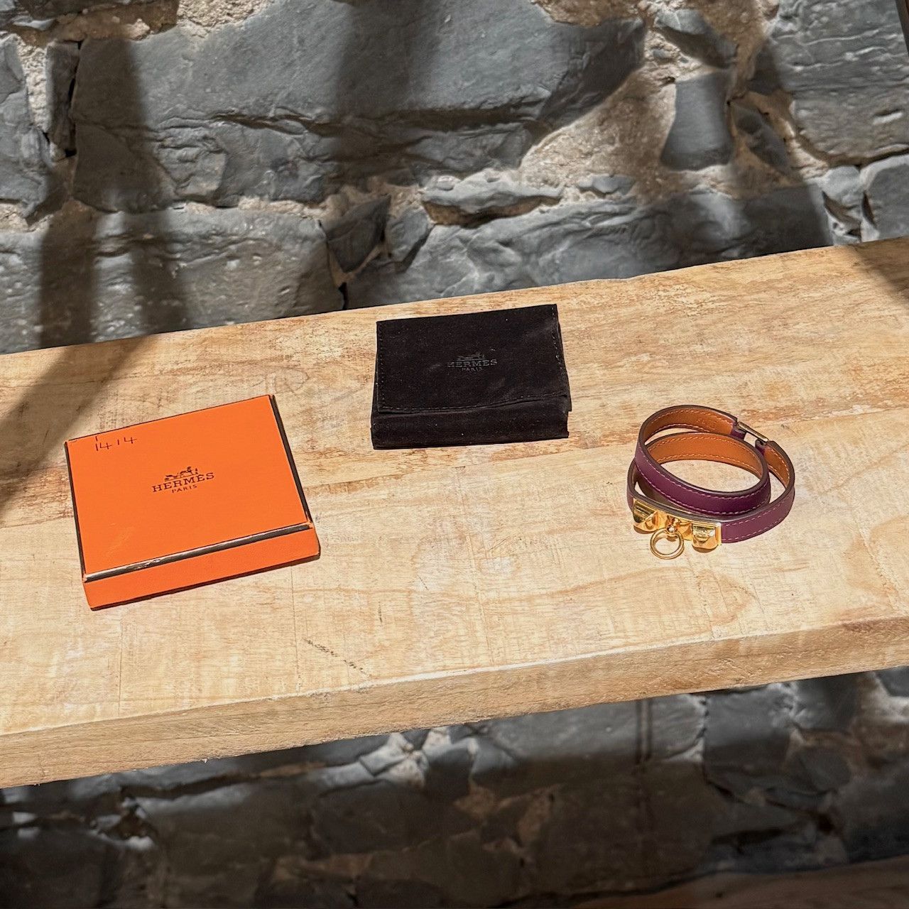 Hermes Hermès Purple Double Tour Rivale GHW Wrap Bracelet Size ONE SIZE - 12 Thumbnail