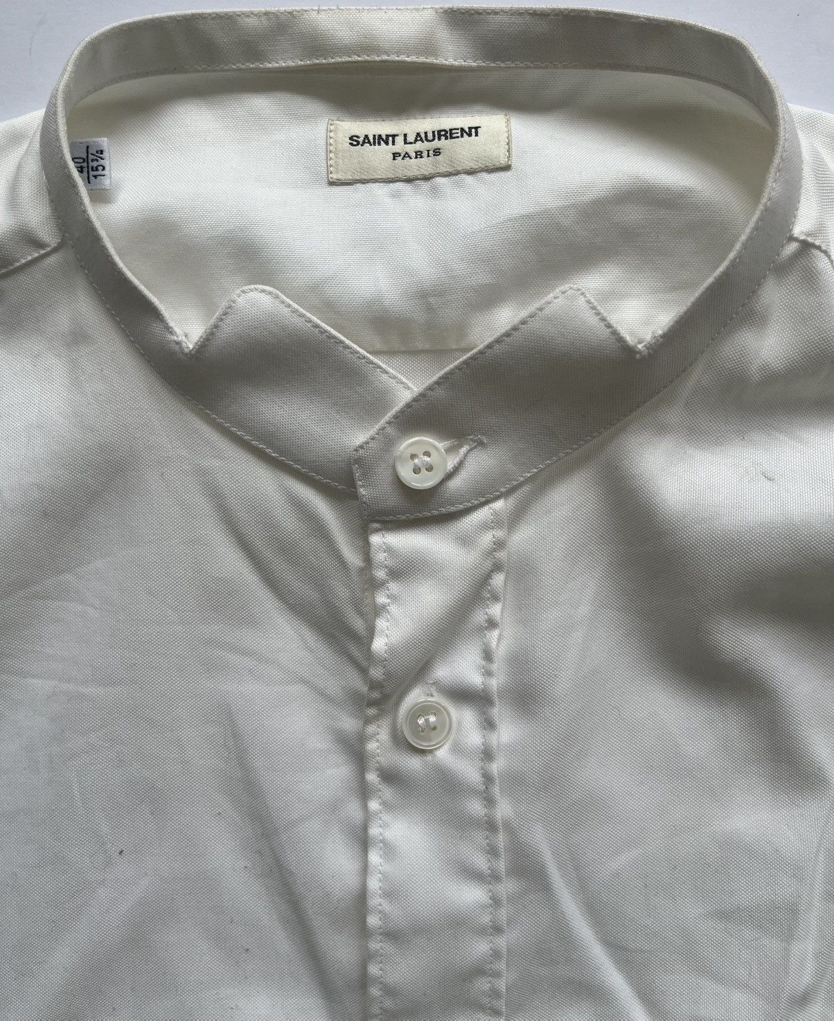 Saint Laurent Paris Saint Laurent White Shirt Size 38R - 2 Thumbnail