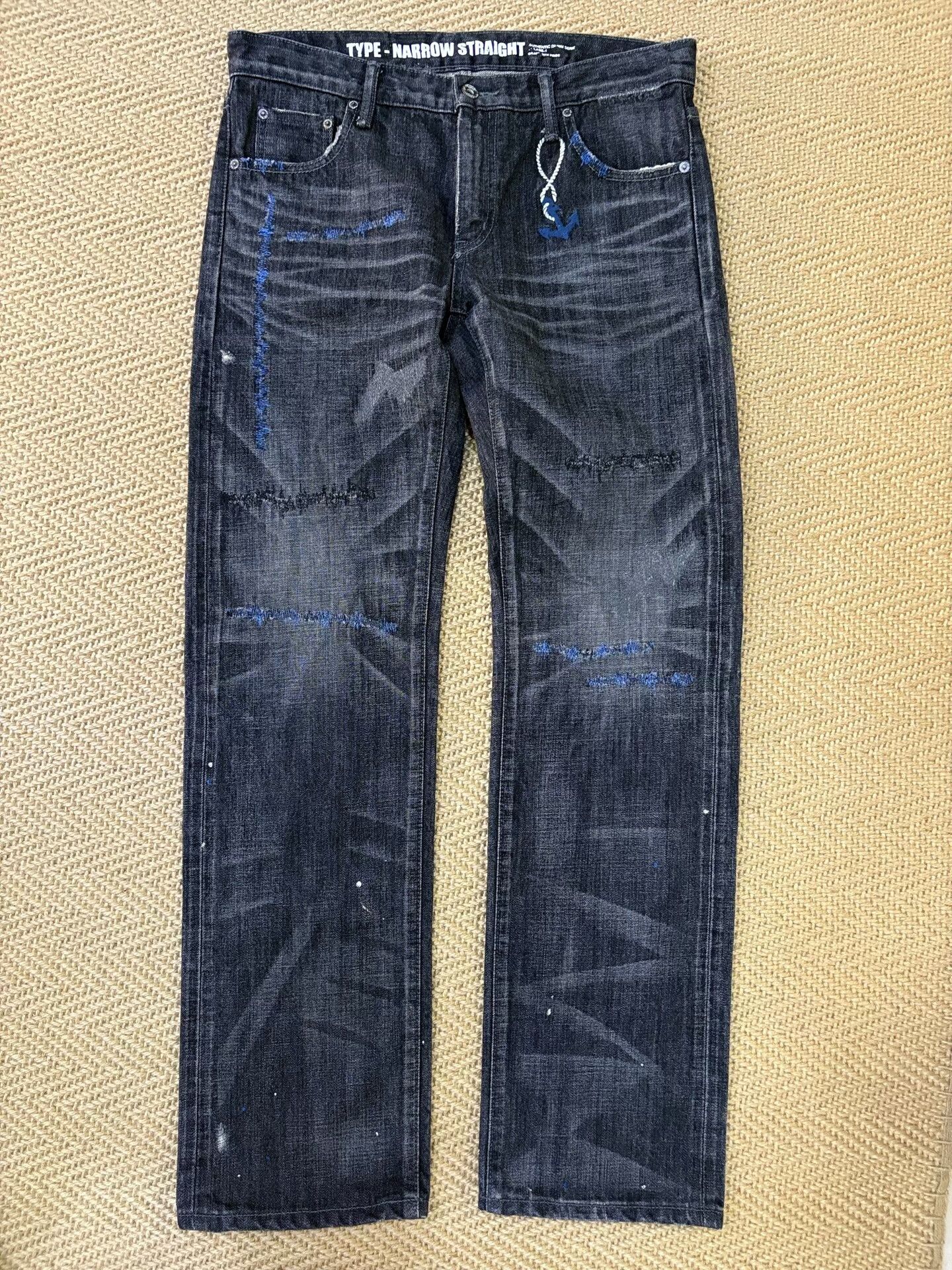 Neighborhood Neighborhood Blue Knife Cut Denim Pants Size US 31 - 1 Thumbnail