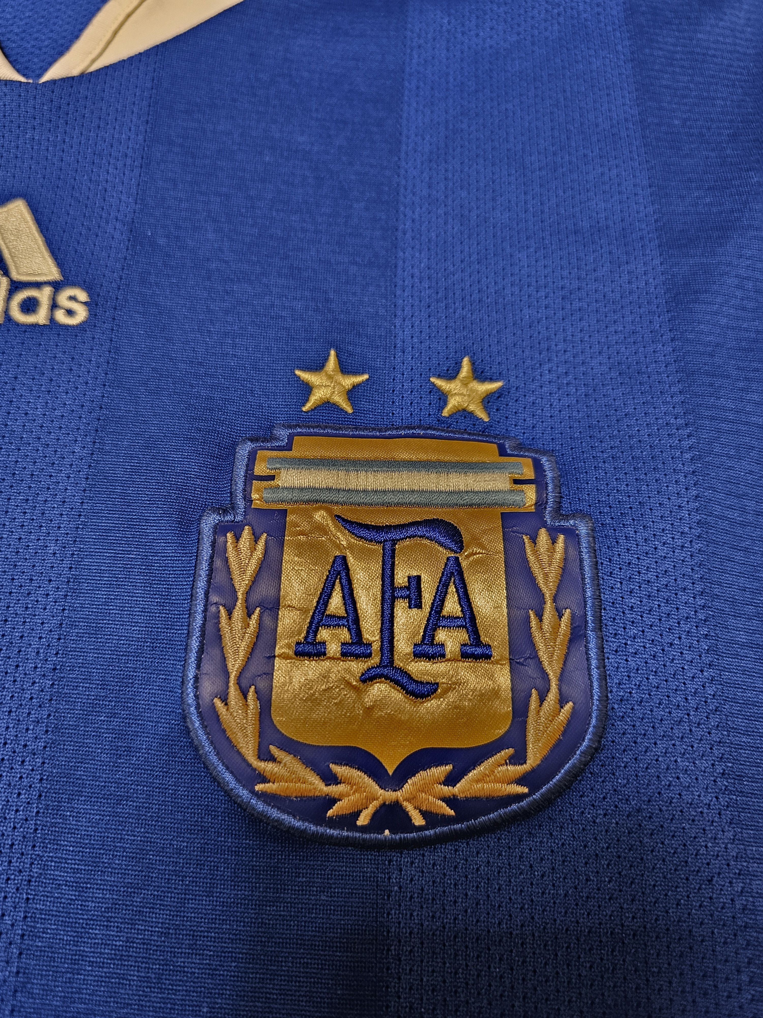 Adidas × Vintage ARGENTINA 2009 2011 AWAY FOOTBALL SHIRT SOCCER JERSEY Size US L / EU 52-54 / 3 - 4 Thumbnail
