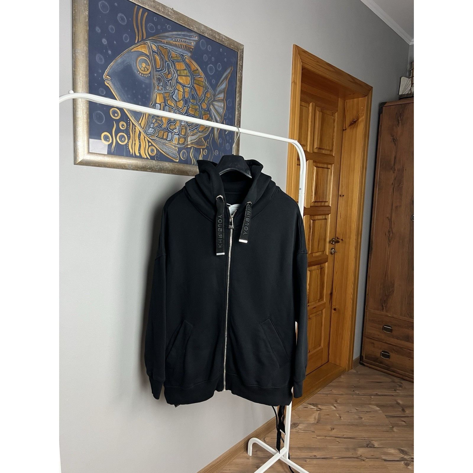 Khrisjoy KhrisJoy Women`s Black Oversized Zip Hoodie Sweater Size 00 Size XXS / US 00 / IT 34 - 4 Thumbnail