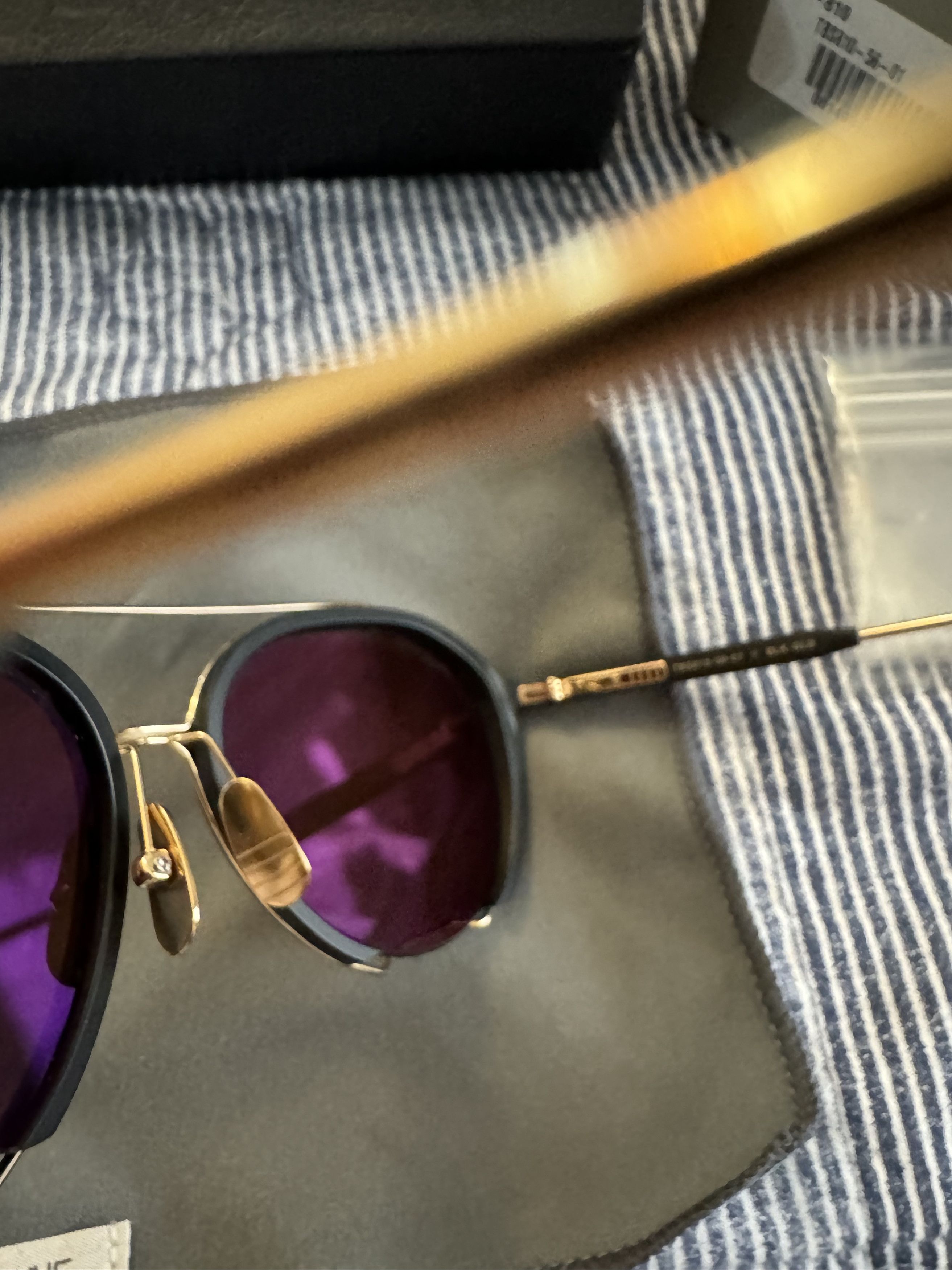 Thom Browne Black/Gold Aviator Sunglasses Size ONE SIZE - 4 Thumbnail