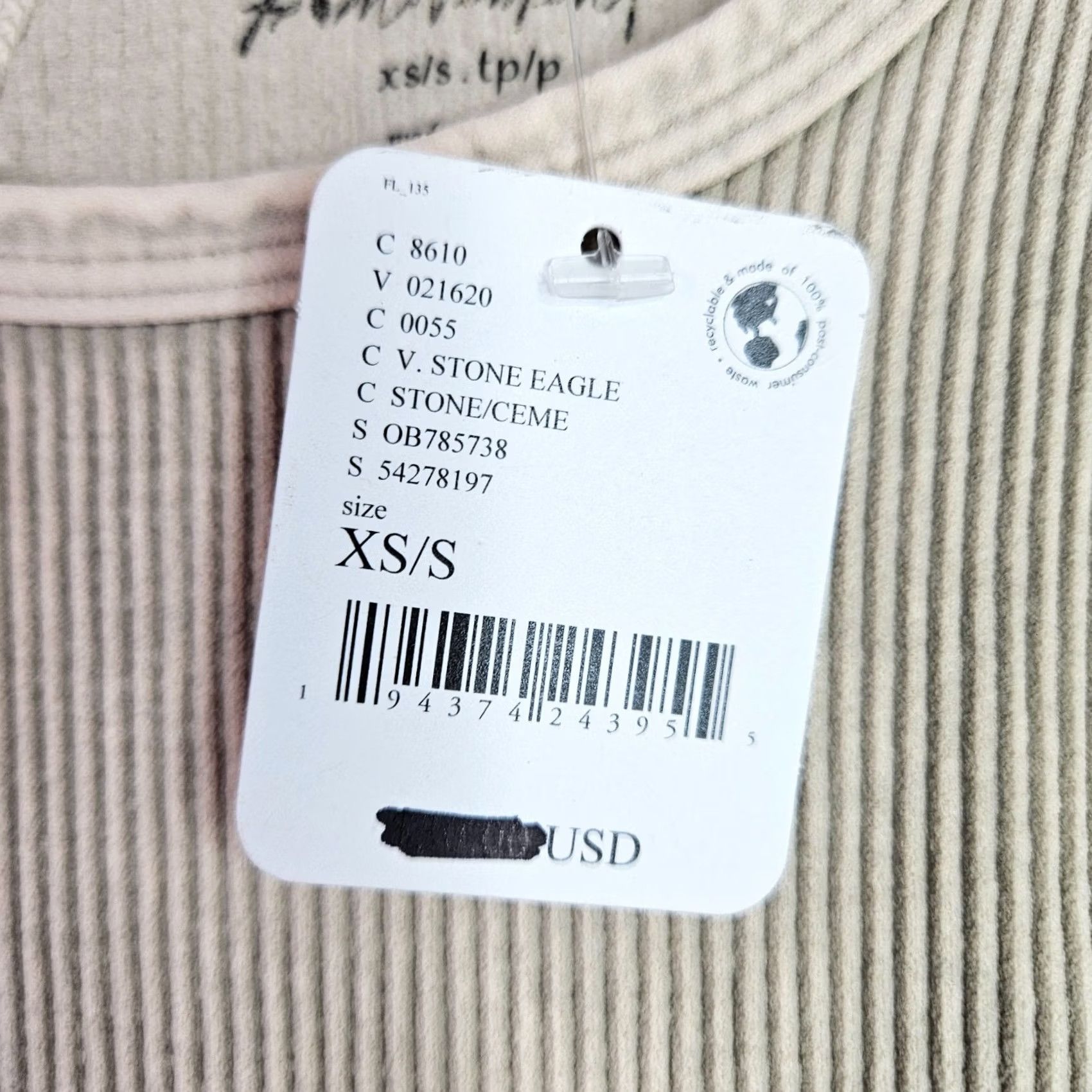 Free People Free People Movement Ribbed Crop Tank XS/S Stone Racerback NWT Ladies Sleeveless Tank Beige Nylon Spandex Modern Cropped Top Shirt Womens Size XS / US 0-2 / IT 36-38 - 3 Thumbnail