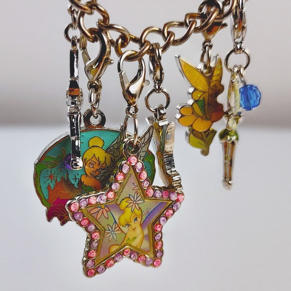 Disney Disney Tinker Bell 6 Charm Silver-Toned Bracelet Size ONE SIZE - 8 Thumbnail