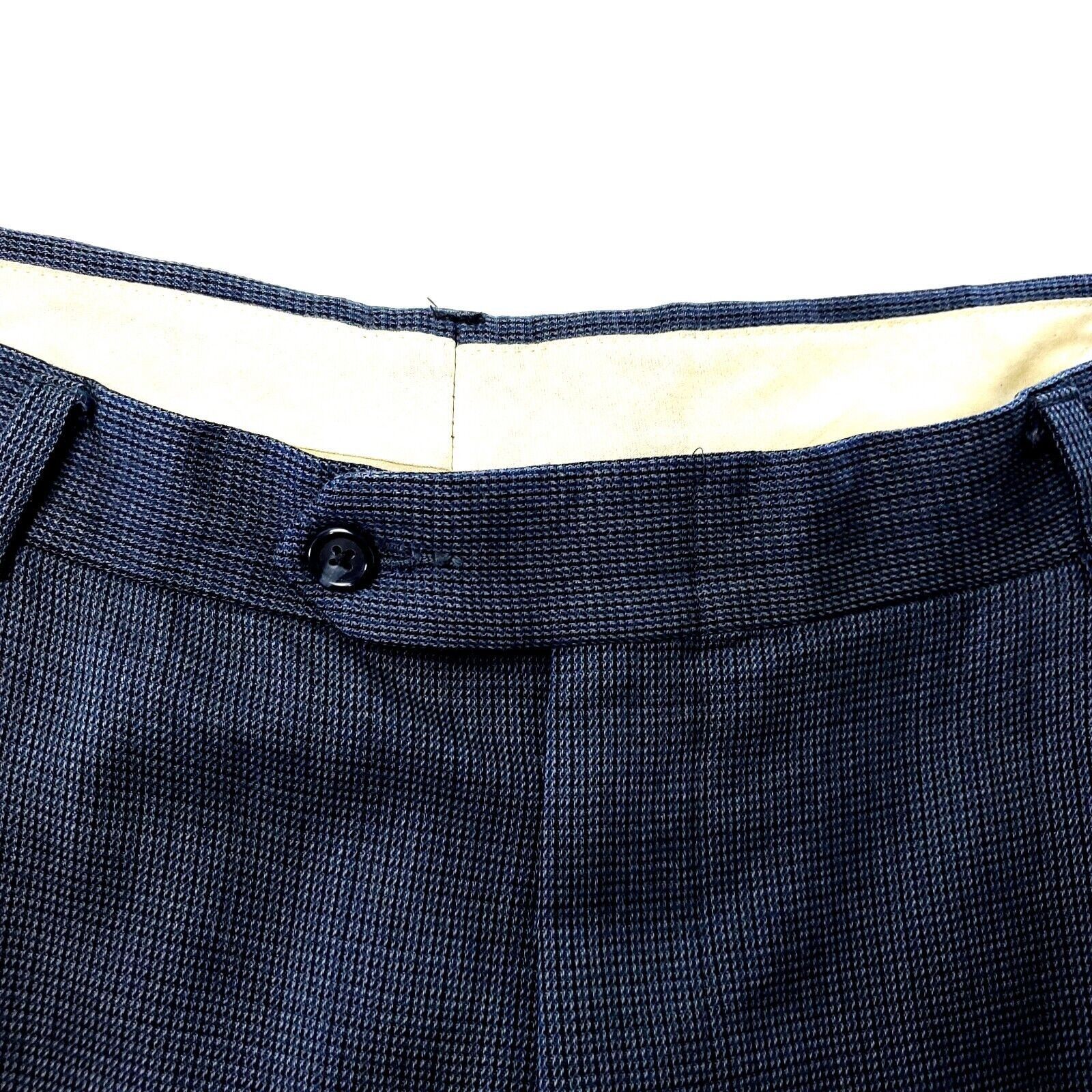 Hart Schaffner Marx Hart Schaffner Marx Virgin Wool Dress Pants 34/27 Blue Black Size 34S - 2 Thumbnail