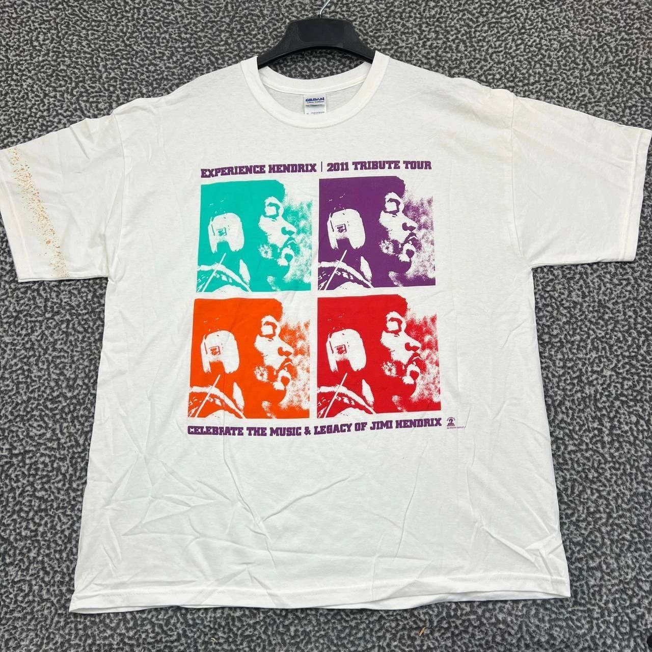 Gildan Vintage Experience Jimi Hendrix Shirt Men XL White Gildan Size US XL / EU 56 / 4 - 1 Thumbnail
