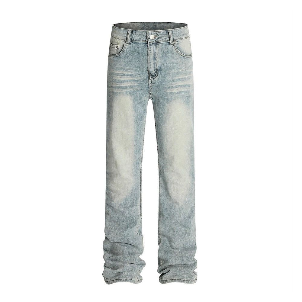 Jean Men's vintage distressed cleanfit punk washed straight jeans Size US 32 / EU 48 - 1 Thumbnail
