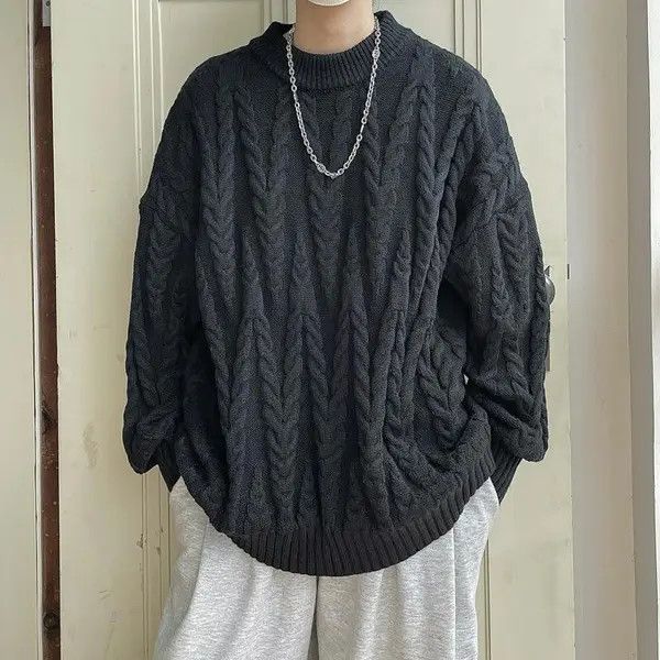 Black Cable Knit Sweater