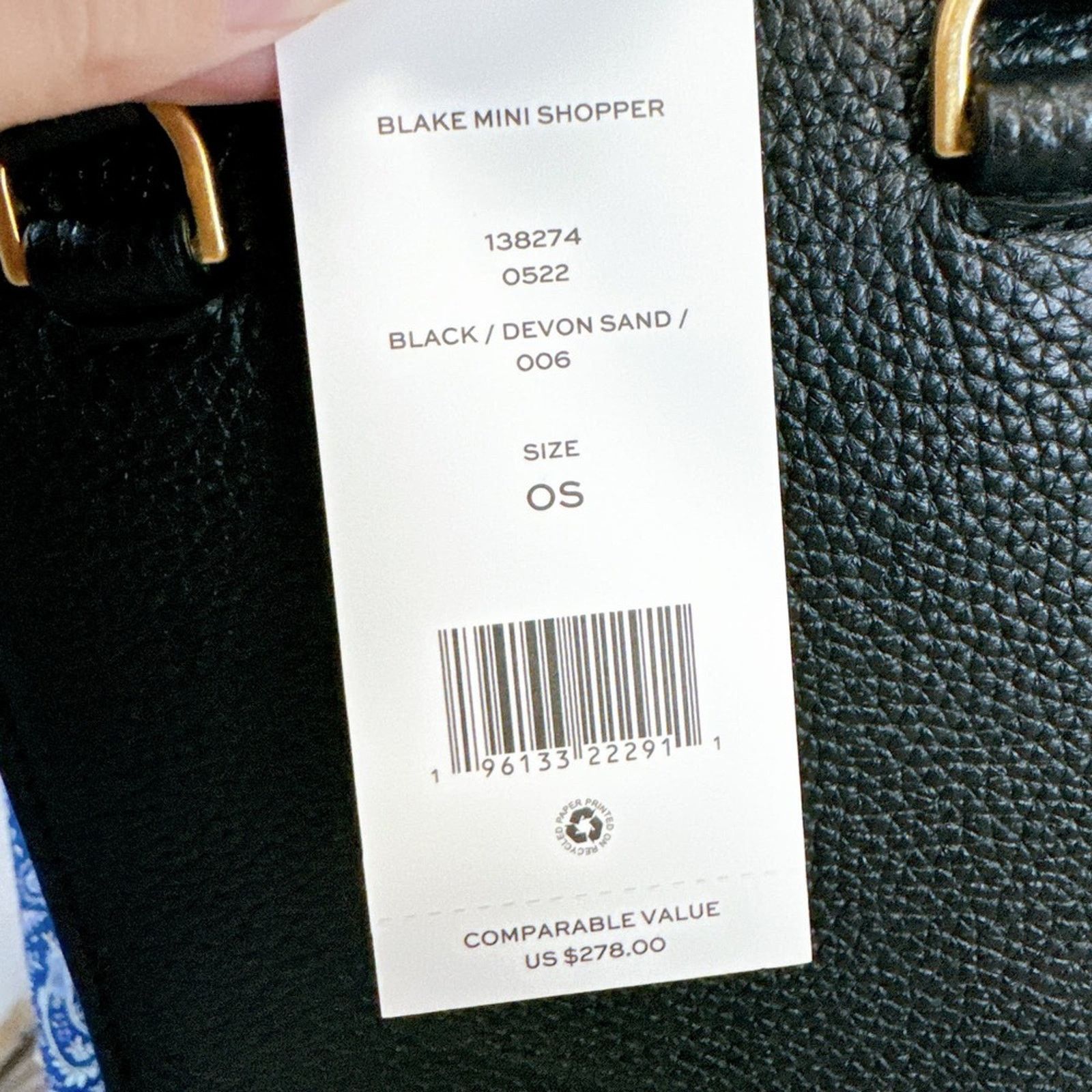 Tory Burch TORY BURCH 138274 MINI SHOPPER CROSSBODY BAG IN BLACK Size ONE SIZE - 6 Thumbnail