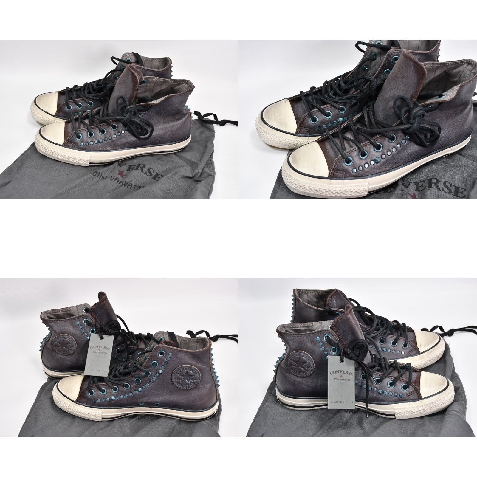 John Varvatos Converse by John Varvatos All Star Chuck Taylor Brown Leather Studded Men's 42.5 Shoes Casual Leather Studded Brown 42.5 US 9 Mens Shoes Size US 9 / EU 42 - 9 Thumbnail
