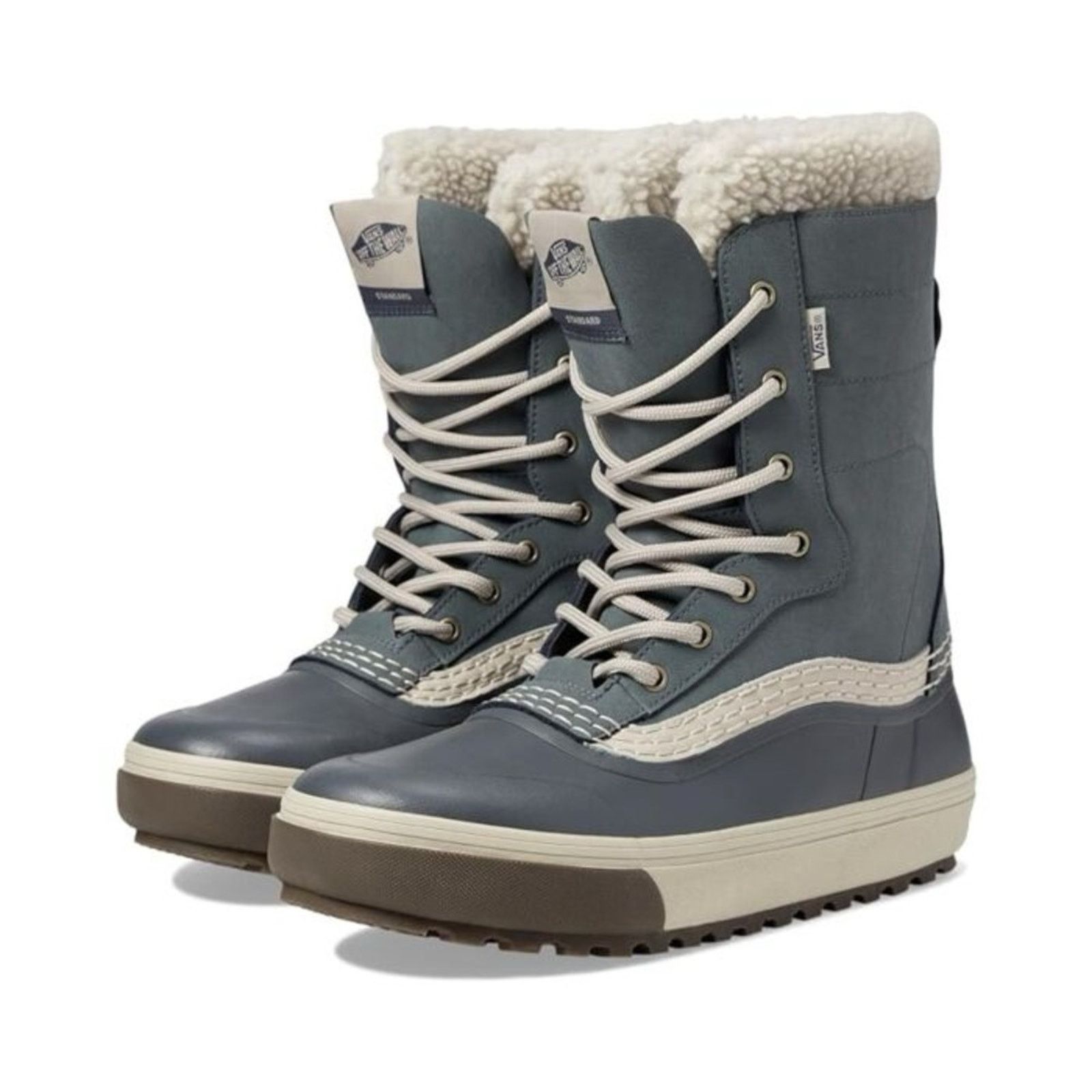 Vans Vans Blue and Cream High-Top Boots with Plush Lining Size US 5 / EU 37 - 2 Thumbnail