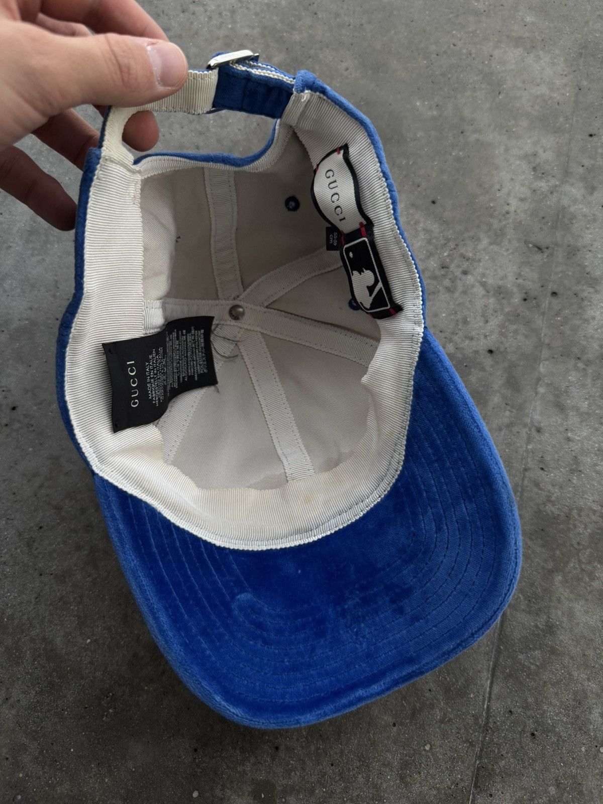 Designer × Gucci × MLB Gucci x MLB velvet velour cap, rare piece Size ONE SIZE - 4 Thumbnail