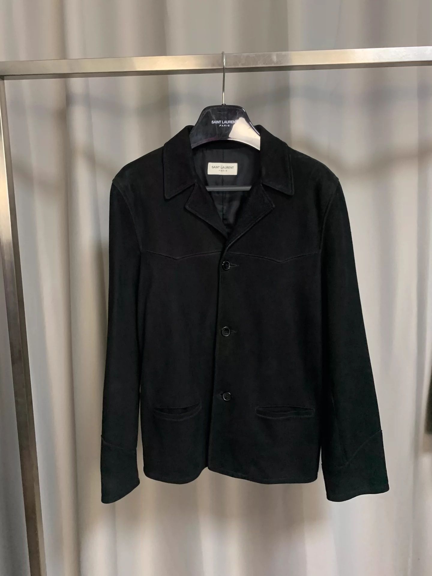 Saint Laurent Paris Saint Laurent Paris Black suede jacket Size US S / EU 44-46 / 1 - 1 Thumbnail
