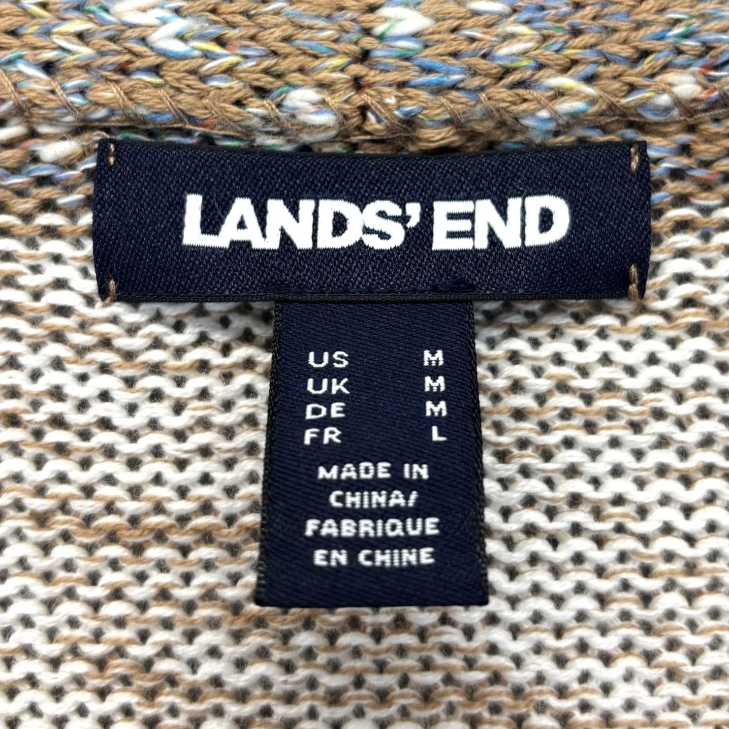 Lands' End Lands’ End Cardigan Womens Open Front Long Sleeve Knit Patterned Mulitcoloured M Size M / US 6-8 / IT 42-44 - 4 Thumbnail