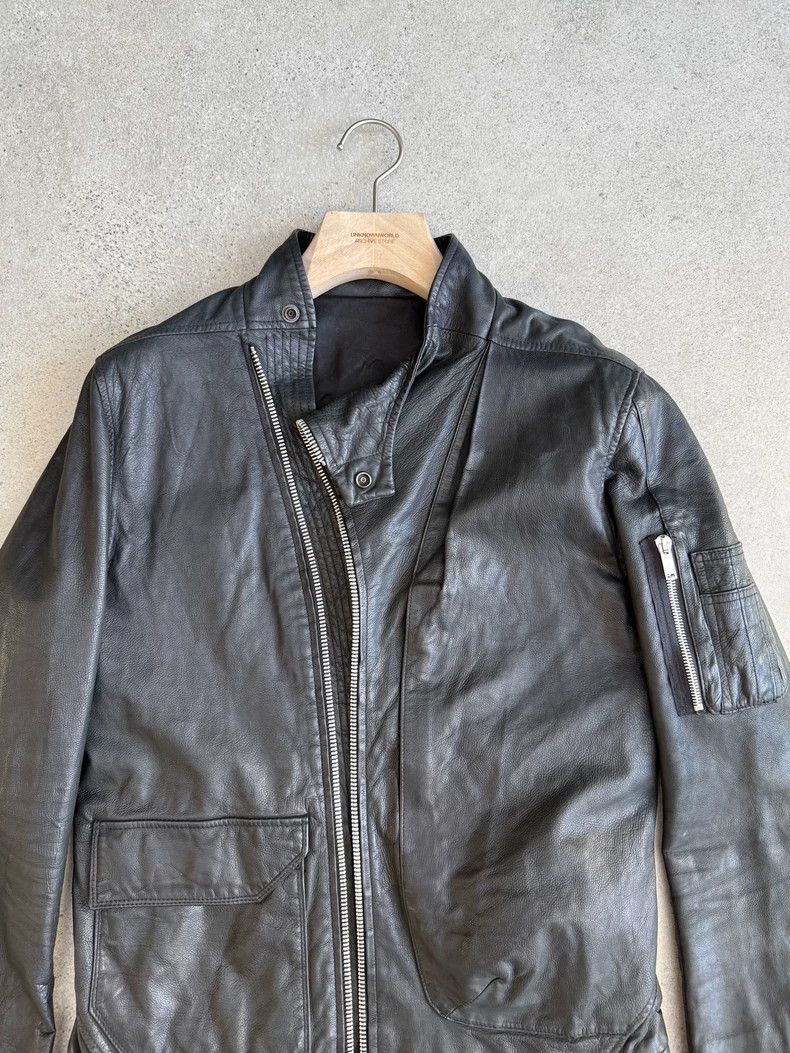 Rick Owens Rick Owens 13FW Early Diagonal Zip Leather Jacket 2504-Next Size US M / EU 48-50 / 2 - 3 Thumbnail