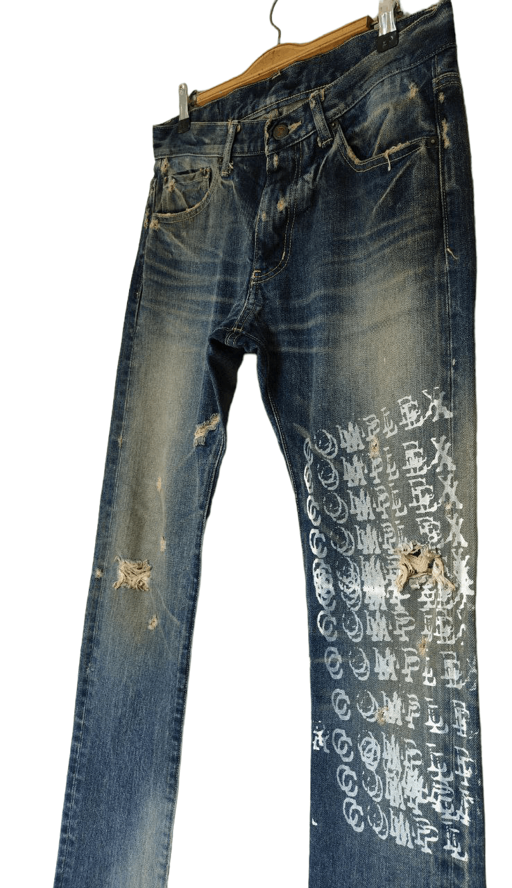 Japanese Brand Plein Printed Denim Size US 31 - 4 Thumbnail