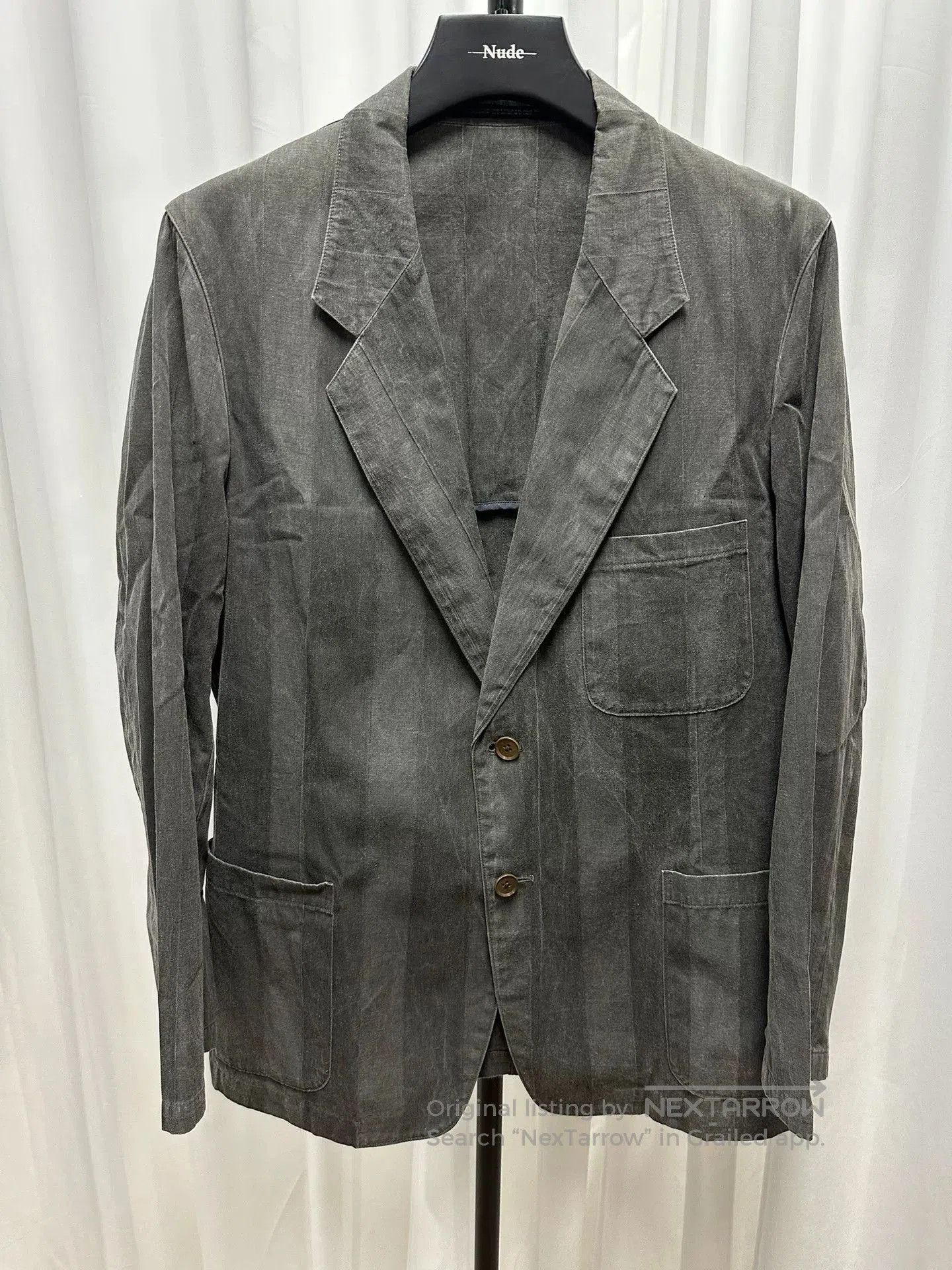 Y's for Men Yohji Yamamoto Gray Striped Suit Jacket. Size US M / EU 48-50 / 2 - 1 Thumbnail