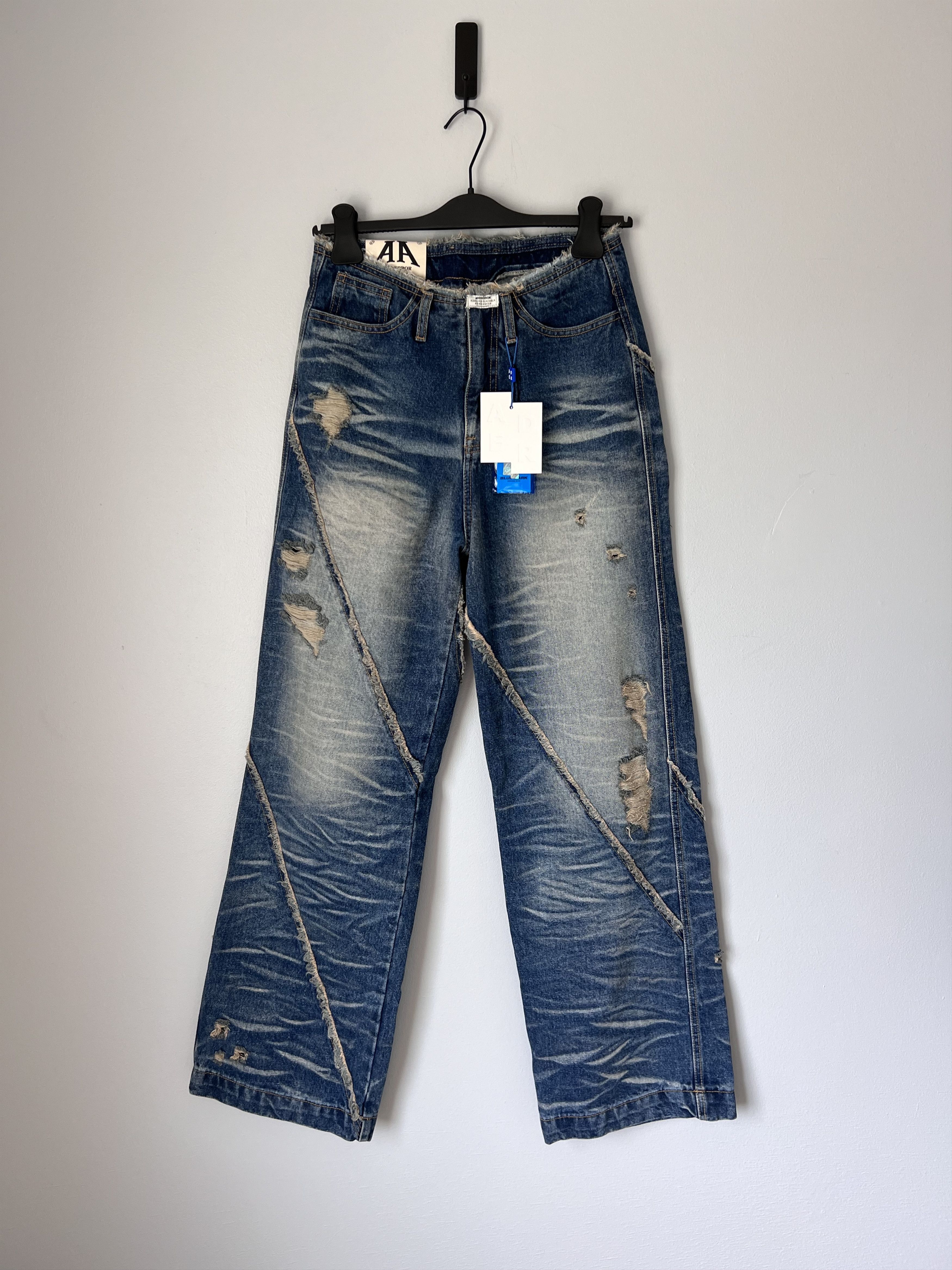 Ader Error Ader Error Distressed Finish Cotton Jeans in Blue Size US 29 - 1 Thumbnail