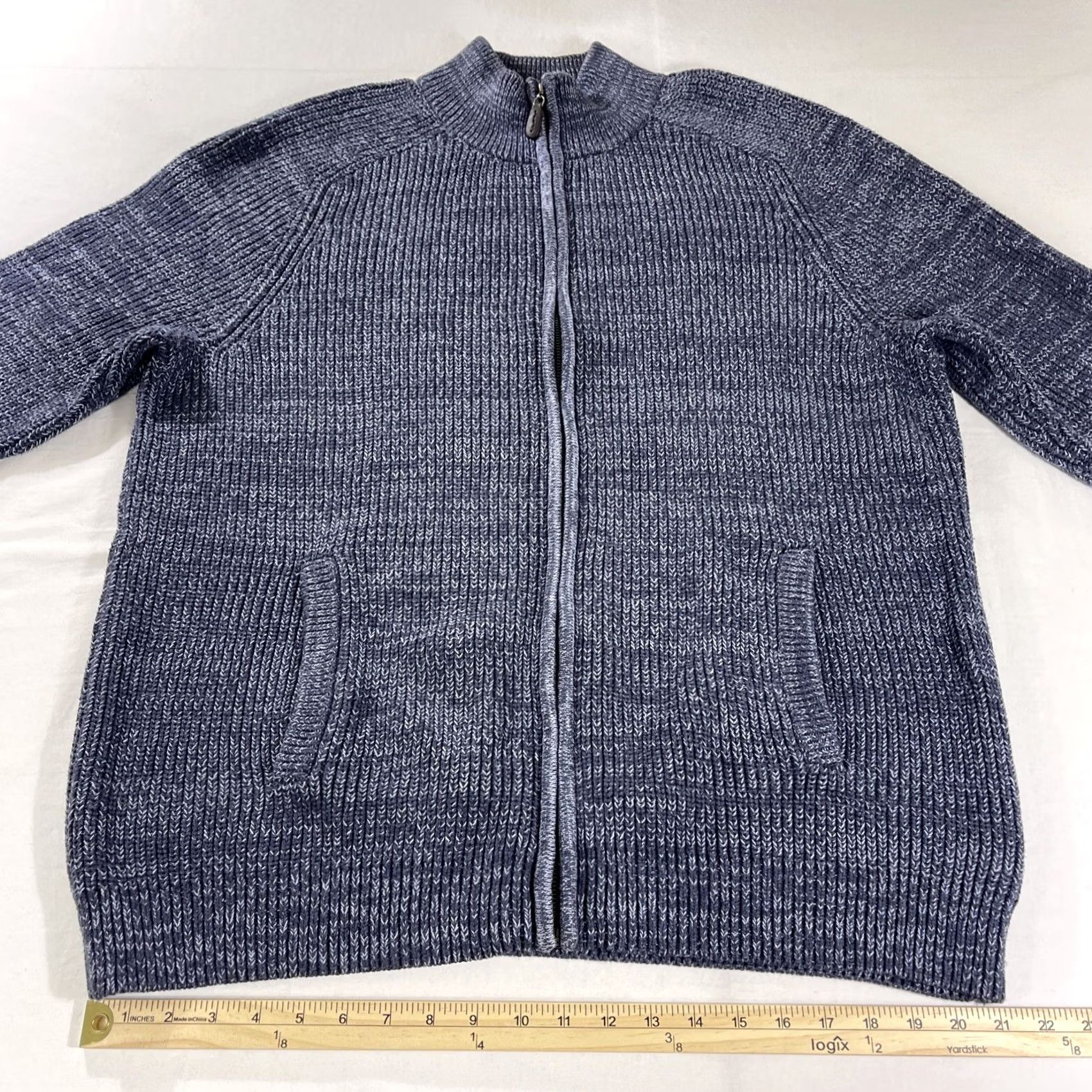 Vintage VINTAGE L.L. Bean Men's XLT XL TALL Sweater Full Zip Cotton Blue 298245 Size US XL / EU 56 / 4 - 7 Thumbnail