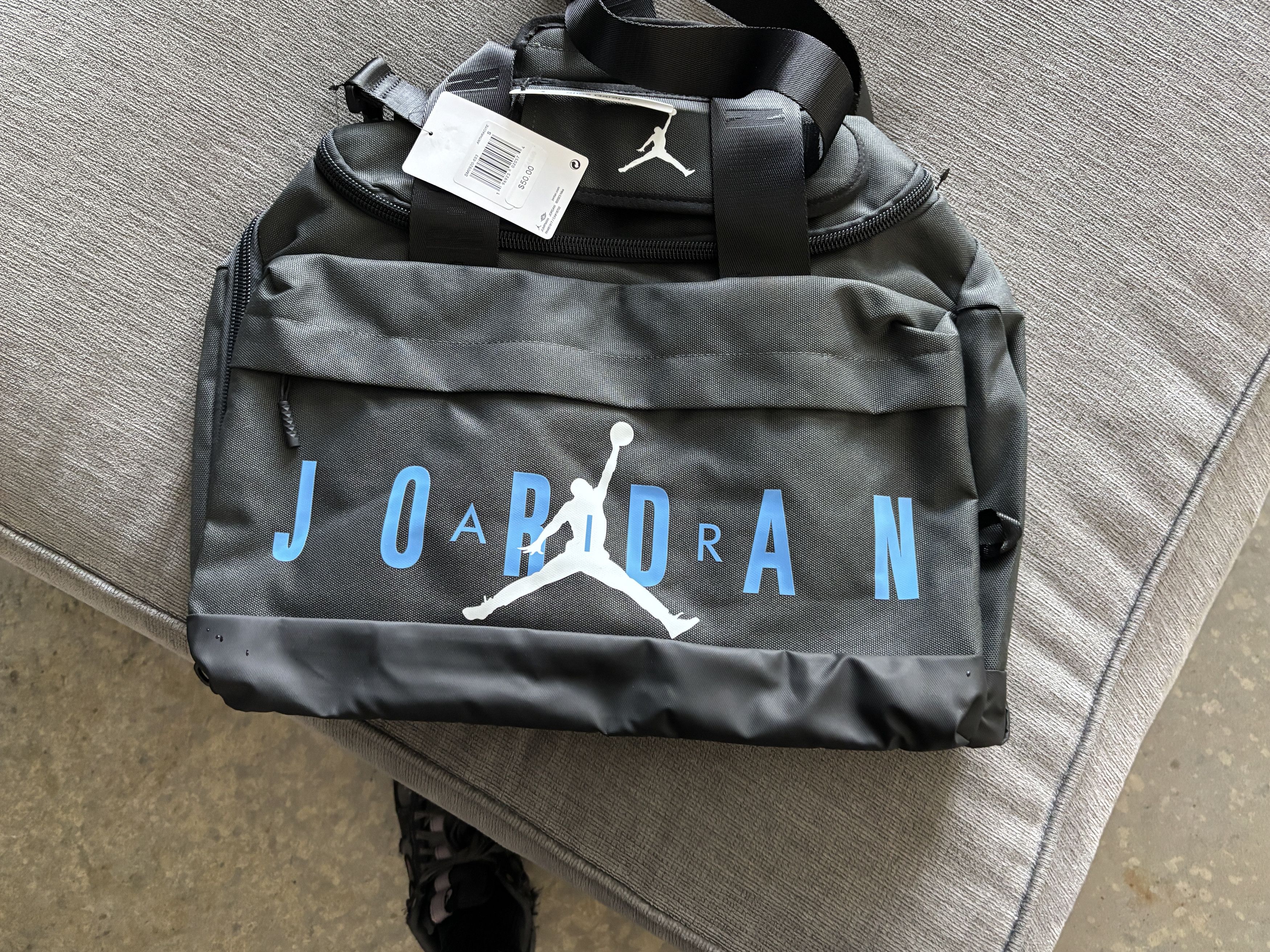 Jordan Brand Jordan Air Duffel Bag Blue Black Gym Travel Bag NWT Size ONE SIZE - 8 Thumbnail