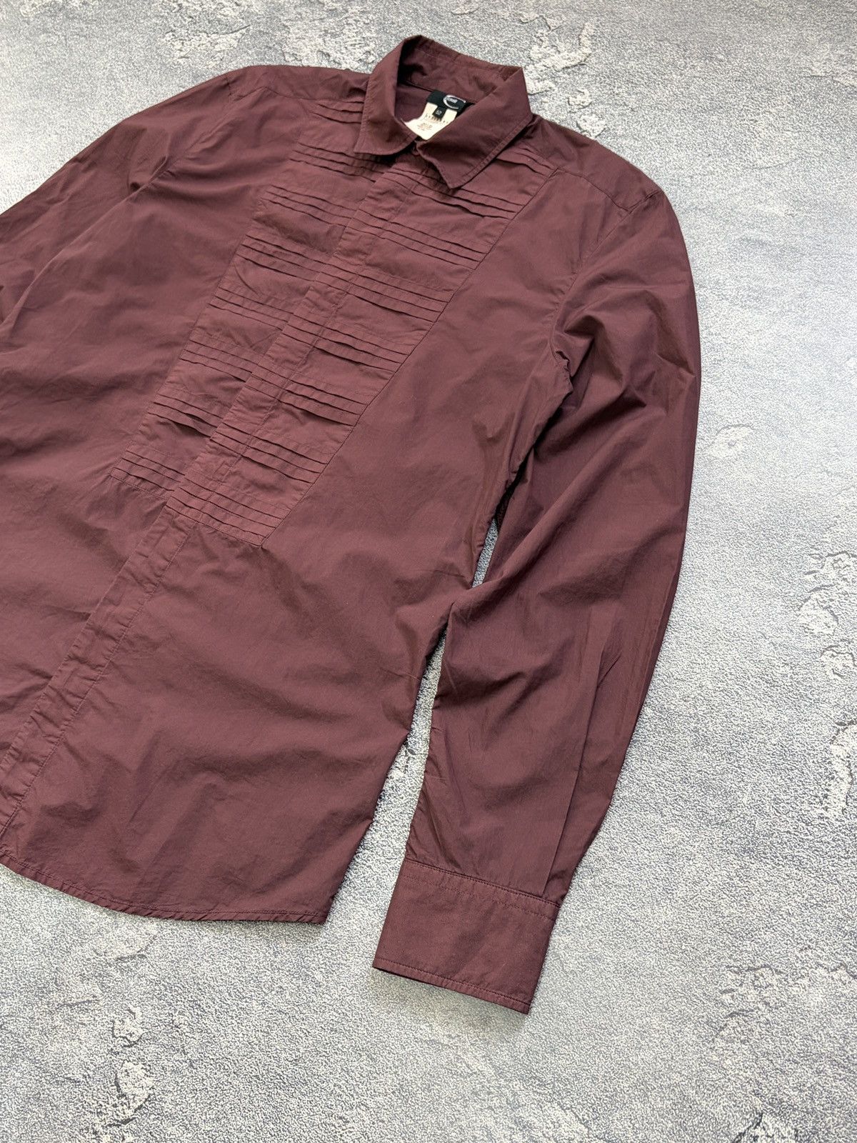 Just Cavalli Just Cavalli Archive Burgundy Pleated Shirt Italy IT 52 Size US L / EU 52-54 / 3 - 6 Thumbnail