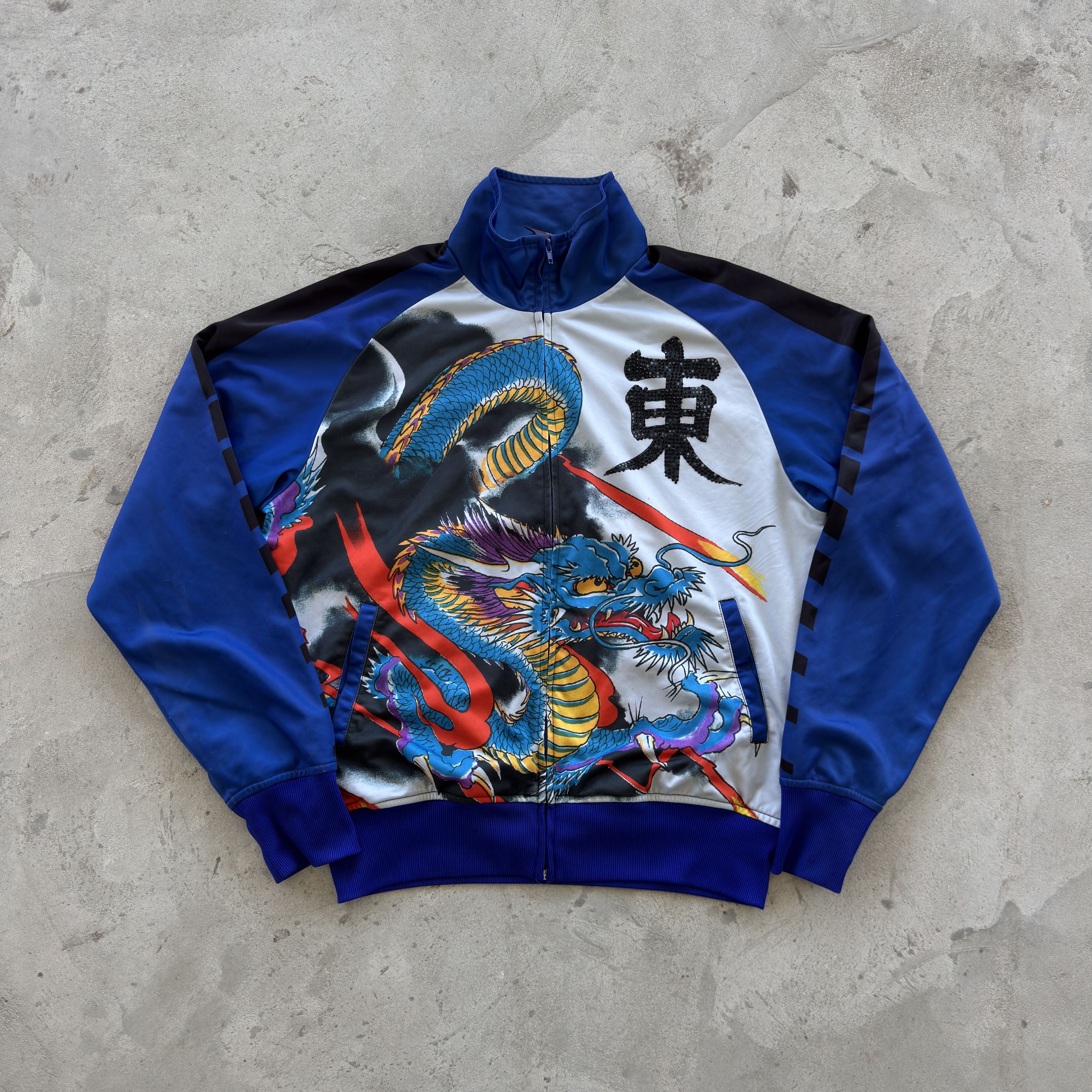 Ed Hardy Ed Hardy Blue Dragon Kanji Graphic Zip Up Track Jacket L Size US L / EU 52-54 / 3 - 1 Thumbnail