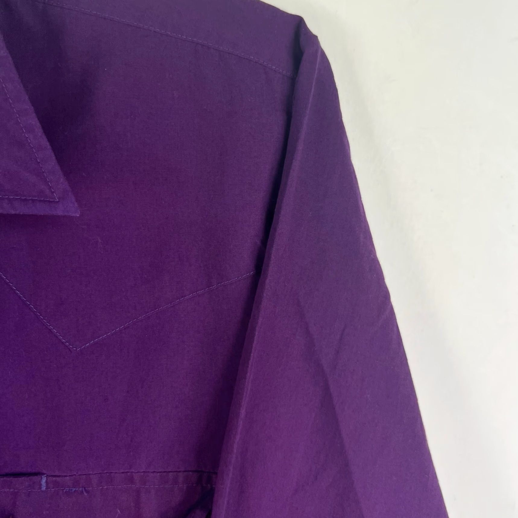 Vintage VINTAGE Ely Plains Pearl Snap Western Long Sleeve Shirt Mens 15 Purple Cotton Polyester Blend Button-Up Solid Western Mens Size 15 Purple Shirts Size US M / EU 48-50 / 2 - 2 Thumbnail