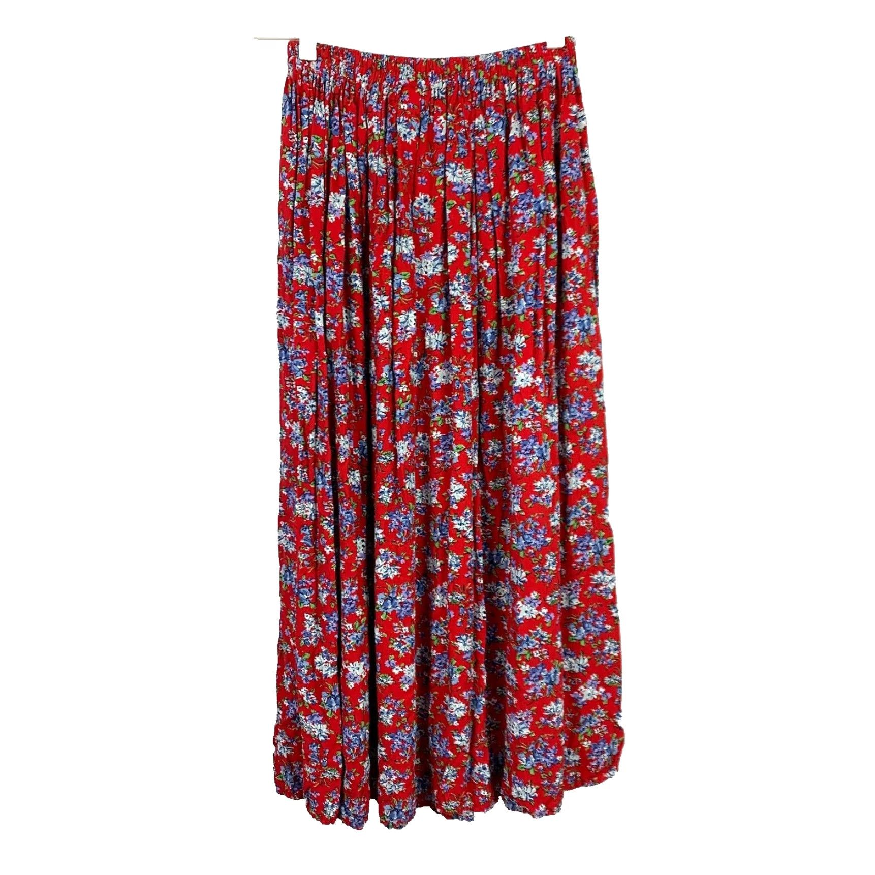 Denime VINTAGE Upper Westside Outfit/Set Shirt Skirt Floral Denim Red Long Sleeve Collared Button 100% Cotton Womens M Size M / US 6-8 / IT 42-44 - 5 Thumbnail