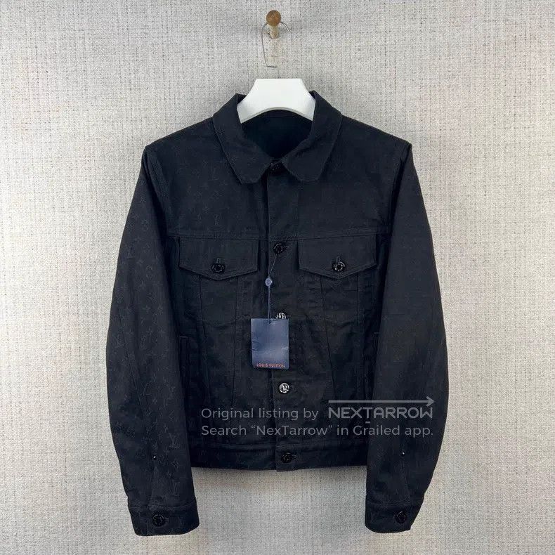 Louis Vuitton Louis Vuitton Monogram solid dark print denim jacket Size US M / EU 48-50 / 2 - 1 Thumbnail
