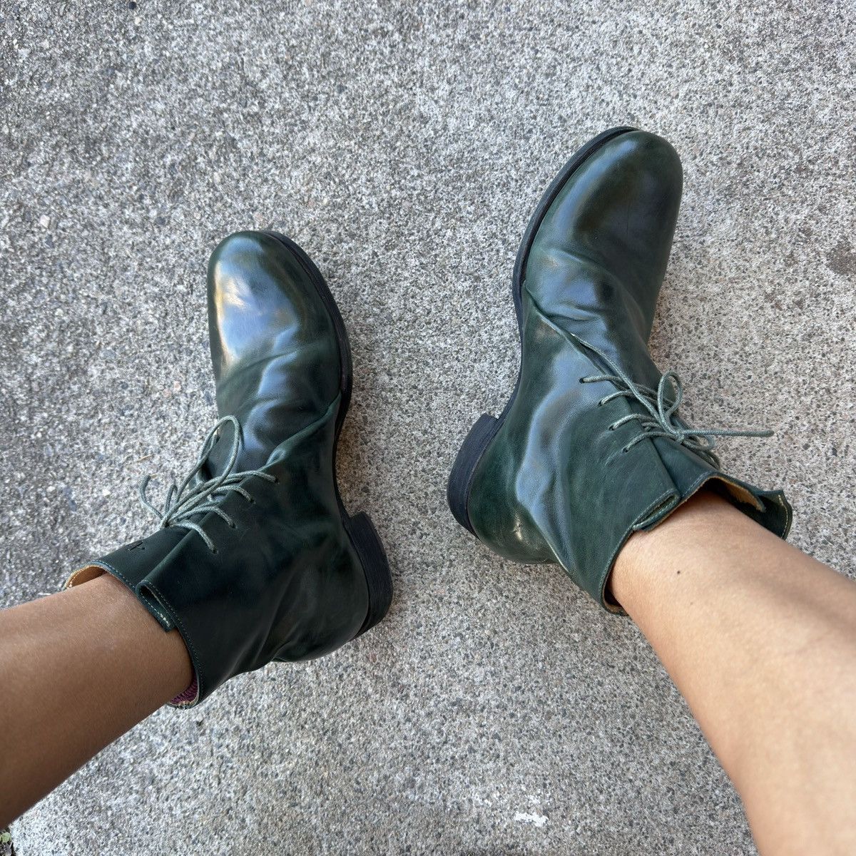 Ma+ M.a+ Dark Green Cow Leather Boots – Size 42 Size US 9 / EU 42 - 13 Thumbnail