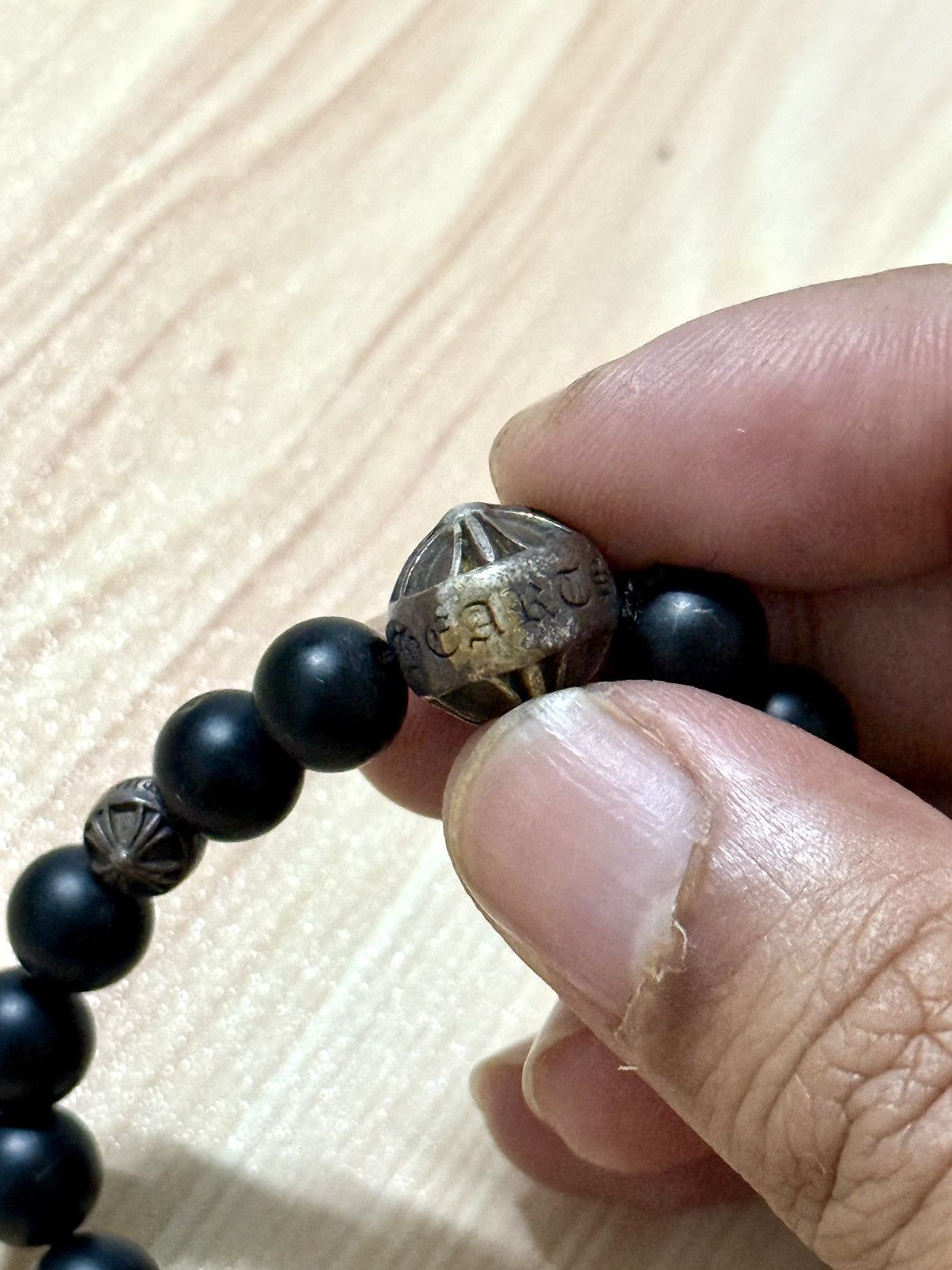 Chrome Hearts Chrome hearts onyx Three Silver bead bracelet Size ONE SIZE - 8 Thumbnail