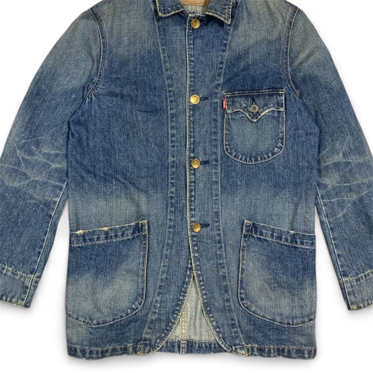 Levi's Vintage Clothing Vintage Levi's 70802 Washed Chore Coverall Denim Work Jacket Size US M / EU 48-50 / 2 - 3 Thumbnail