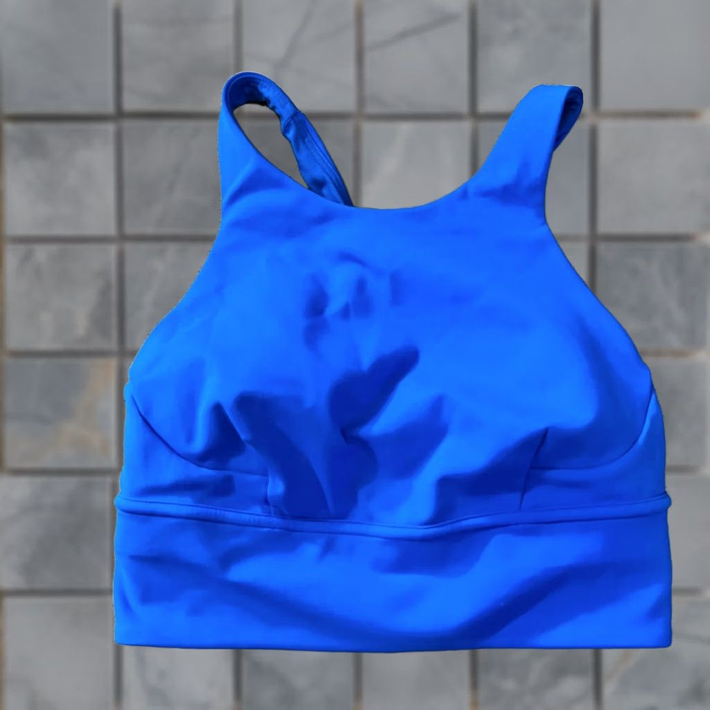 Lululemon Lululemon Sports Bra Womens Wunder Train Longline Everlux W2CV2S S Blue Womens Bra Size ONE SIZE - 1 Thumbnail