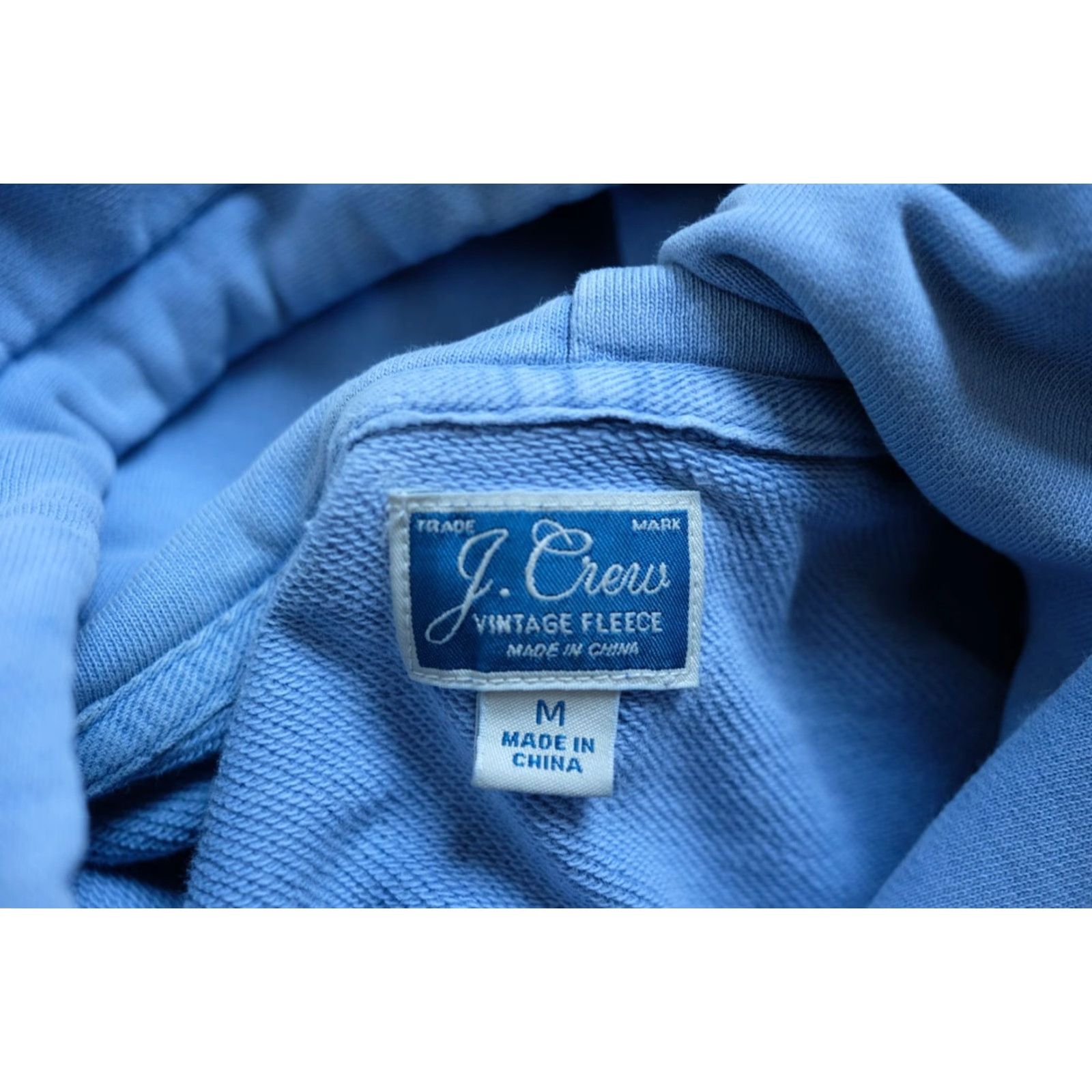 J.Crew J.CREW Hoodie Men M Blue 90s Fleece Distressed VTG 2018 Pullover Hooded Sweatshirt Size M Large Pit-to-Pit 22" Length 26" Sleeve 24" Crew Neck Cotton Size US M / EU 48-50 / 2 - 6 Thumbnail