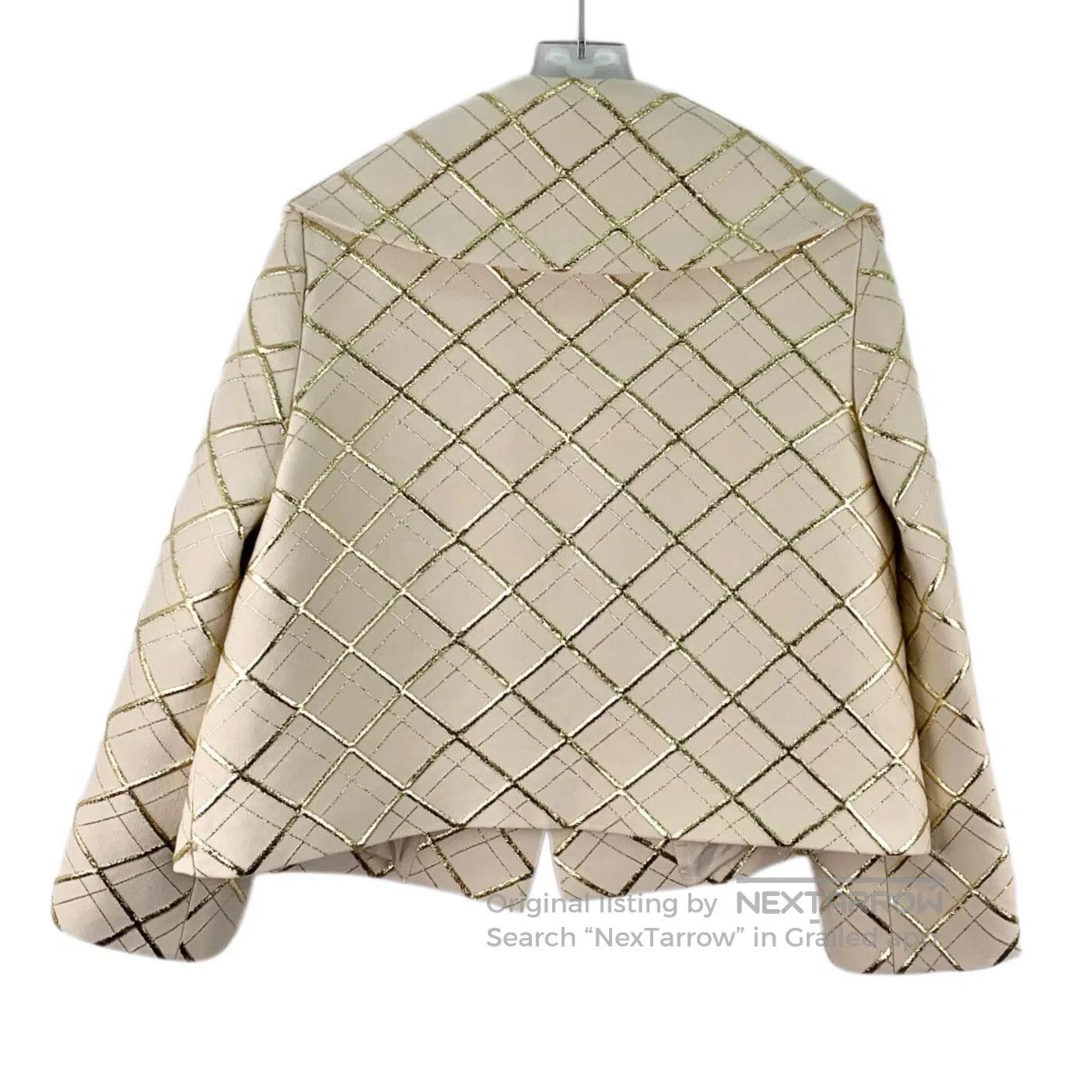 Valentino Valentino Light Yellow Diamond Metallic Wool Collar Long S Size M / US 6-8 / IT 42-44 - 2 Thumbnail