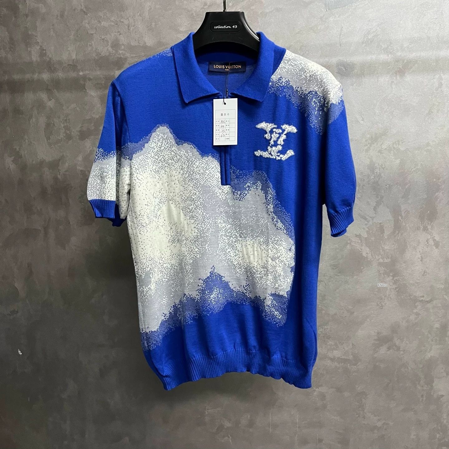 Louis Vuitton Louis Vuitton Blue White Print Polo Size US XXL / EU 58 / 5 - 1 Thumbnail