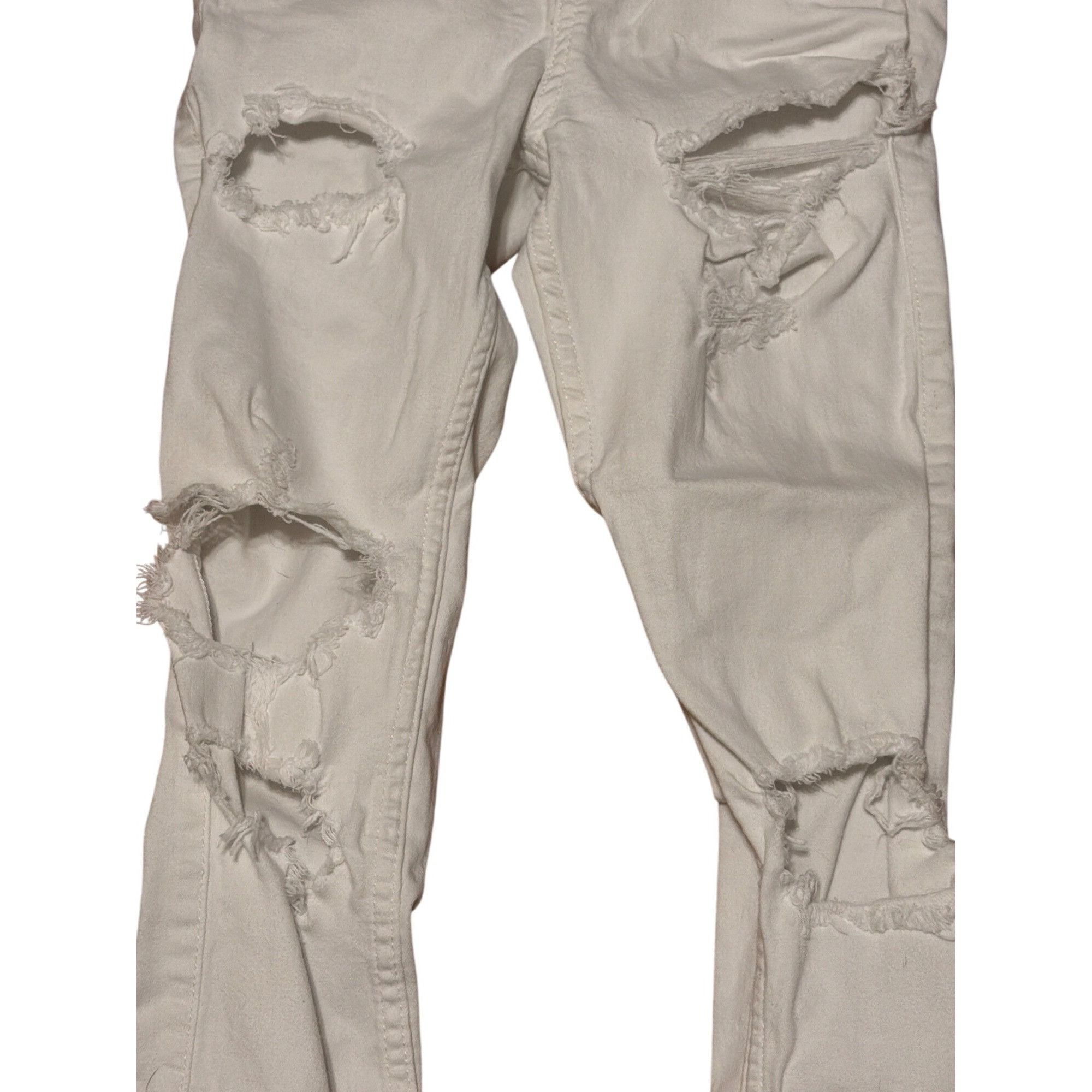 Hollister Hollister White High Rise Super Skinny Distressed Jeans Dest Size 22" - 2 Thumbnail