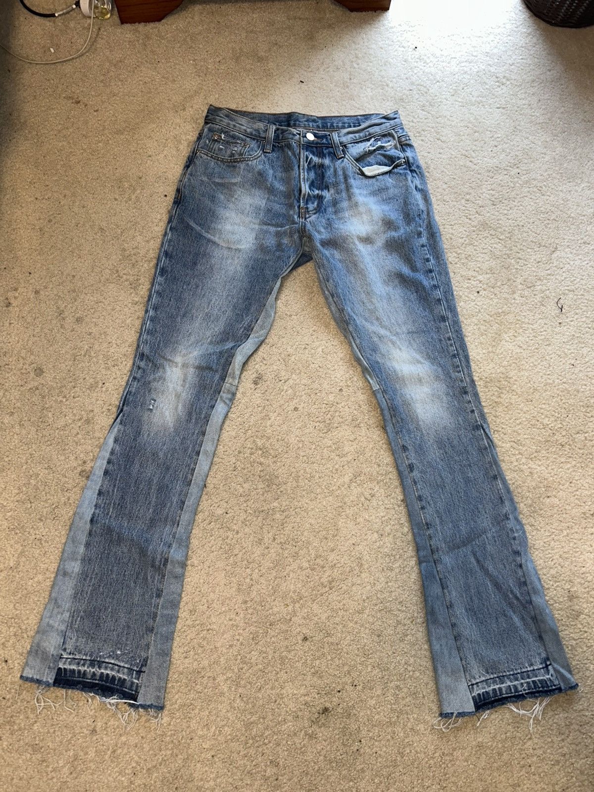 MNML MNML Paint Flared Denim | Grailed