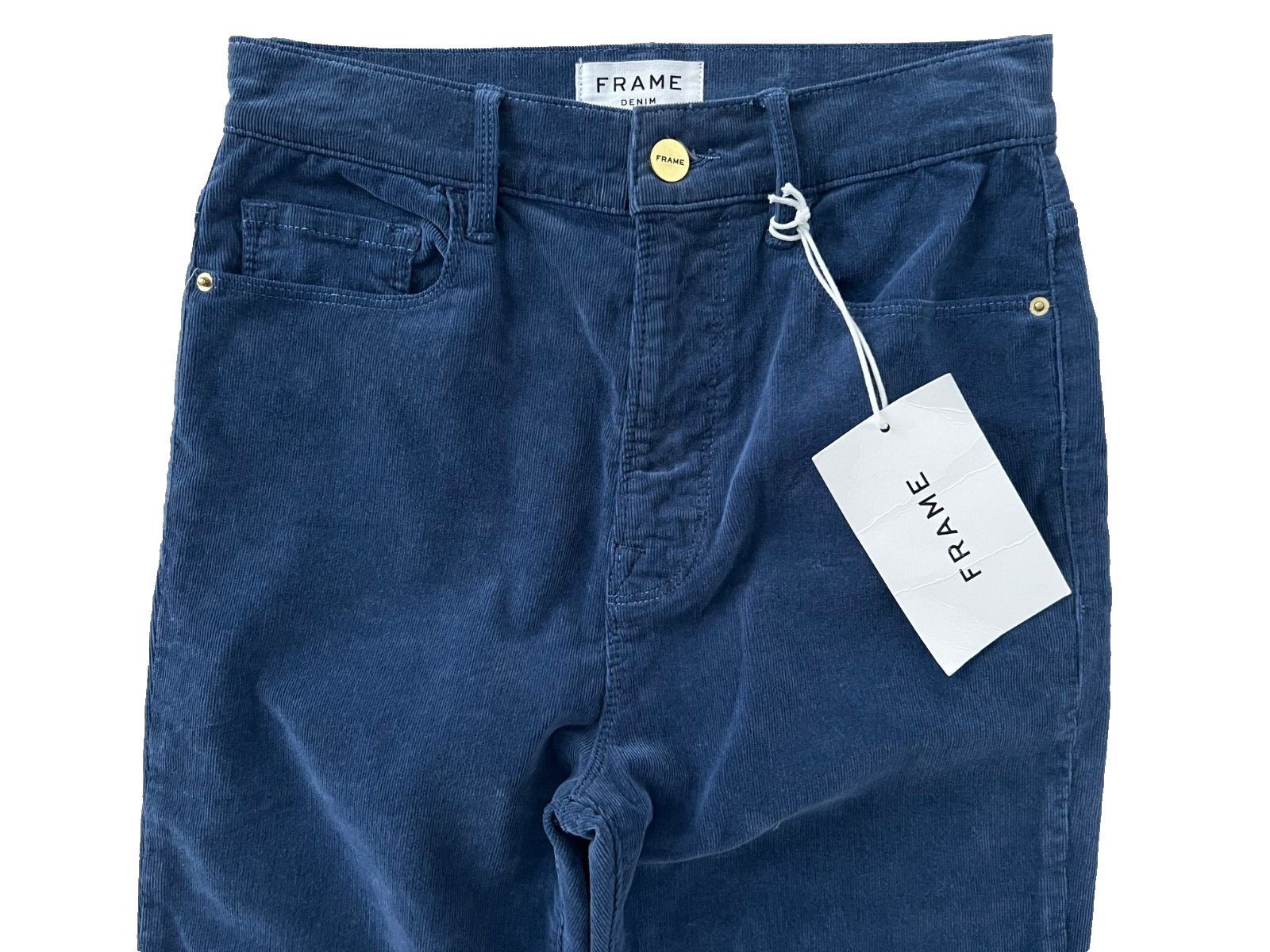 Frame Frame Ali High Rise Slim Corduroy Pants Twilight Navy ( 27 ) Size 27" / US 4 / IT 40 - 5 Thumbnail