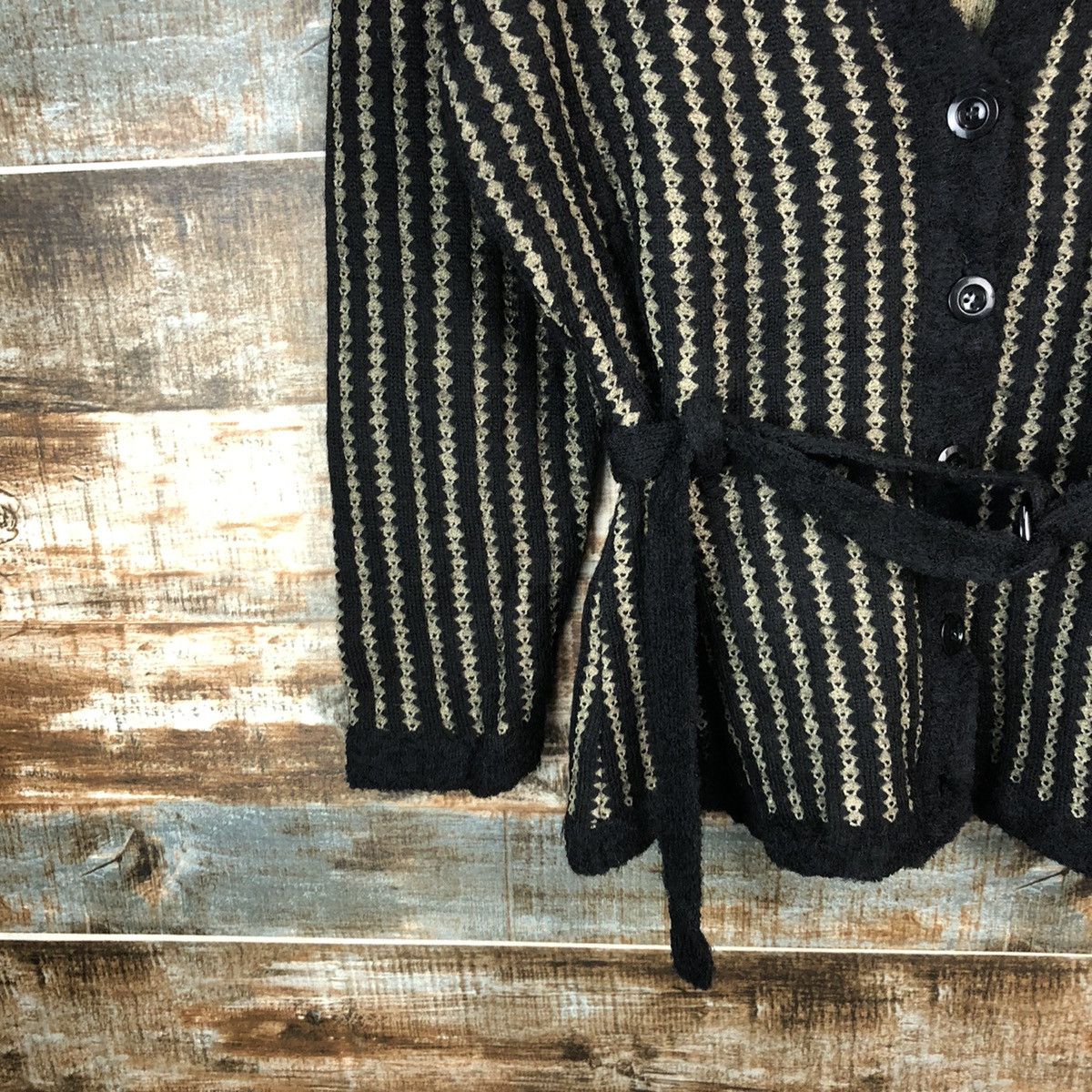Homespun Knitwear × Japanese Brand La Vies Black Cardigan Knitwear #A1701 Size M / US 6-8 / IT 42-44 - 7 Thumbnail